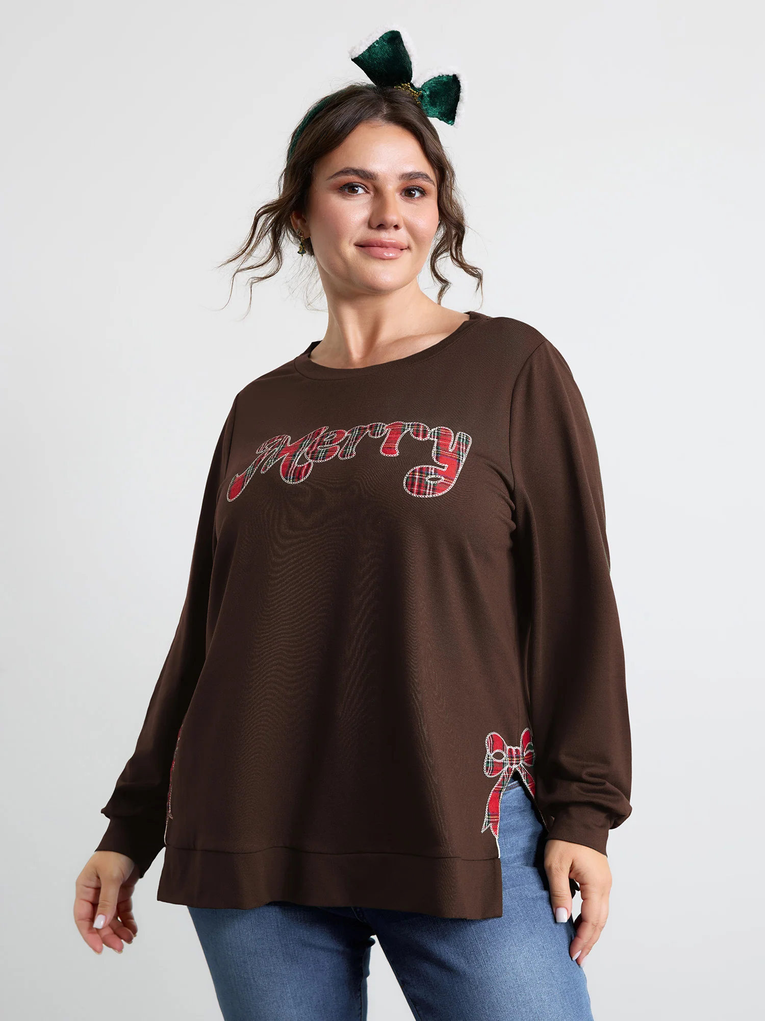 Merry Applique Embroidery Sweatshirt - Image 29