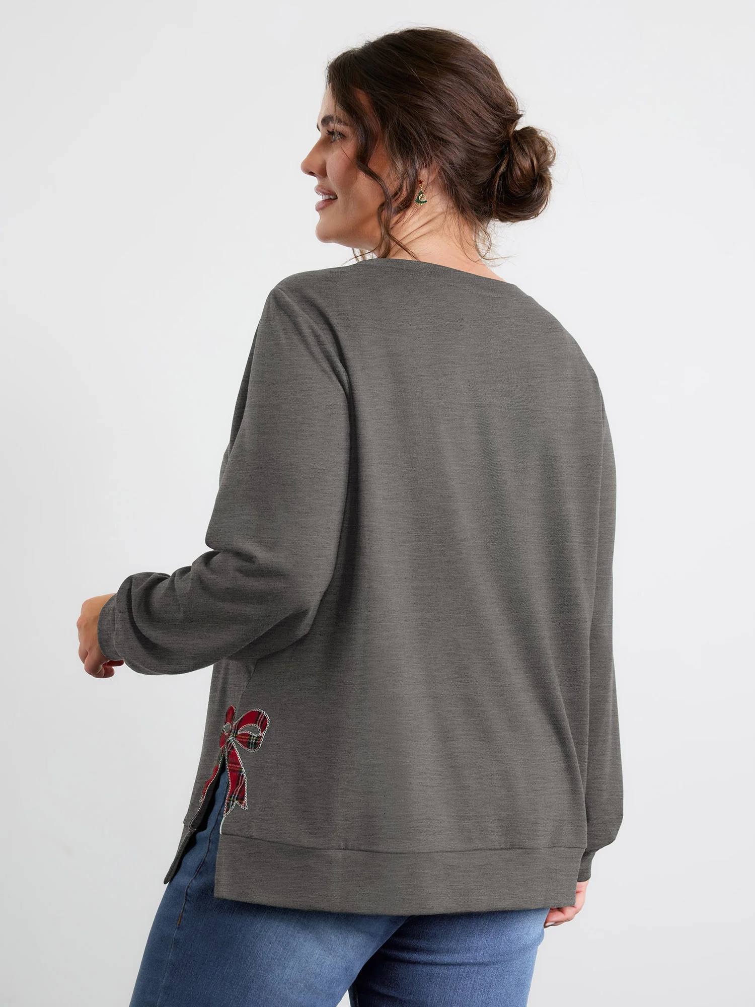 Merry Applique Embroidery Sweatshirt - Image 38