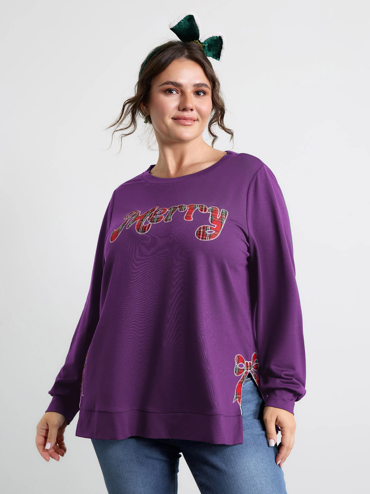 Merry Applique Embroidery Sweatshirt - Image 39