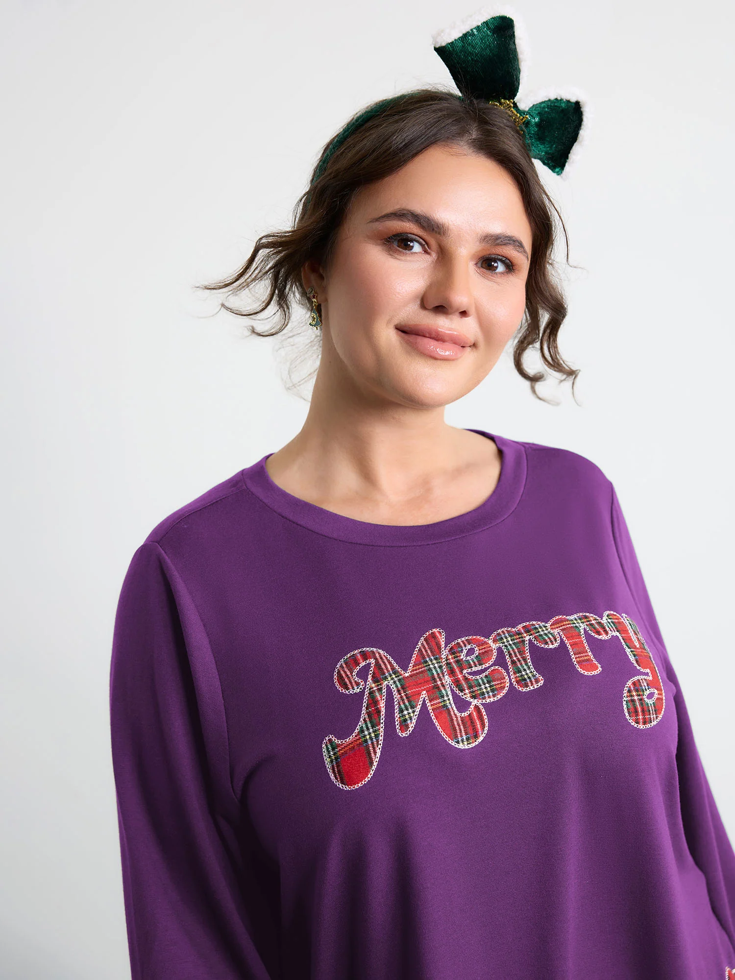 Merry Applique Embroidery Sweatshirt - Image 41
