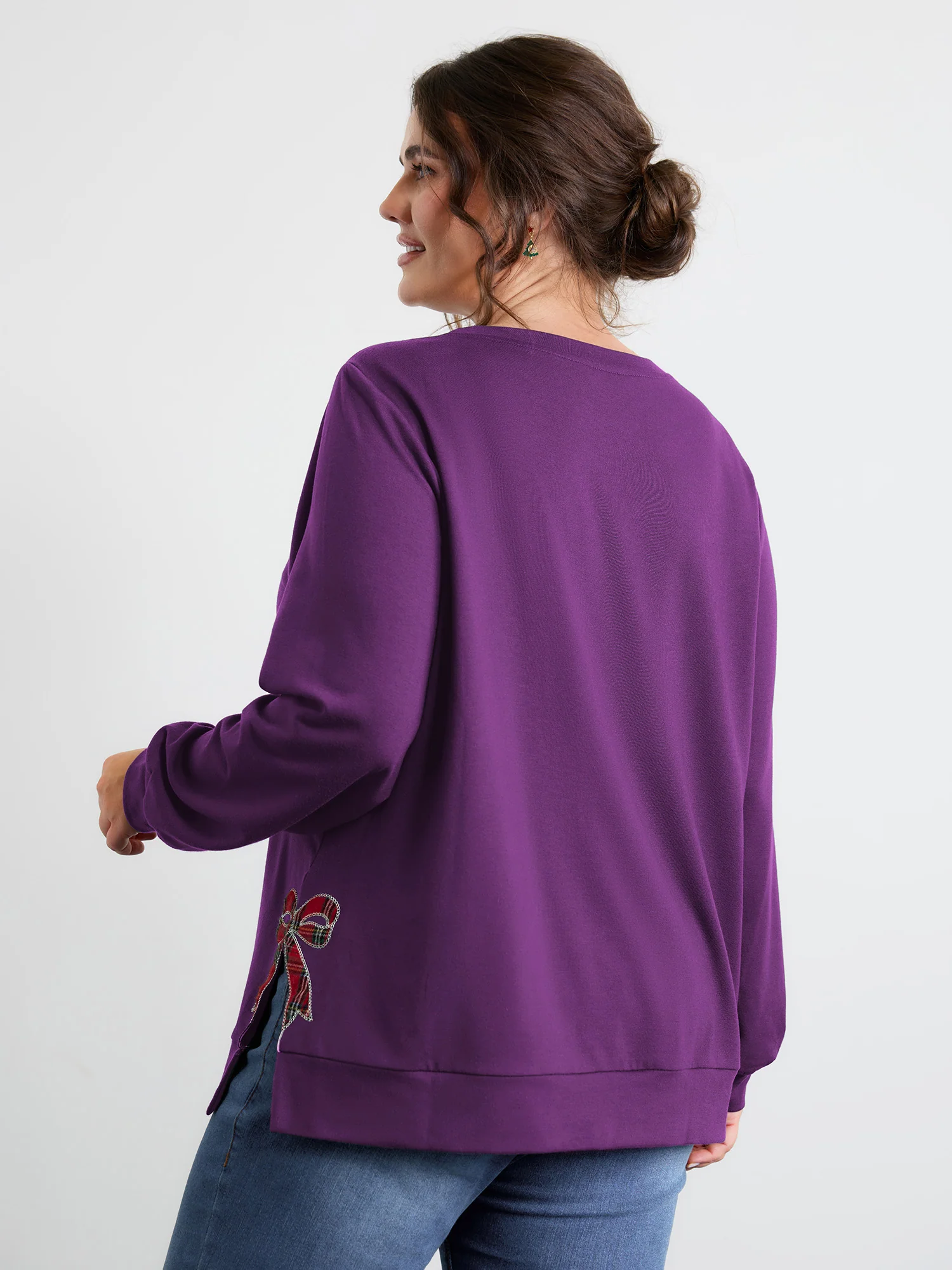 Merry Applique Embroidery Sweatshirt - Image 43