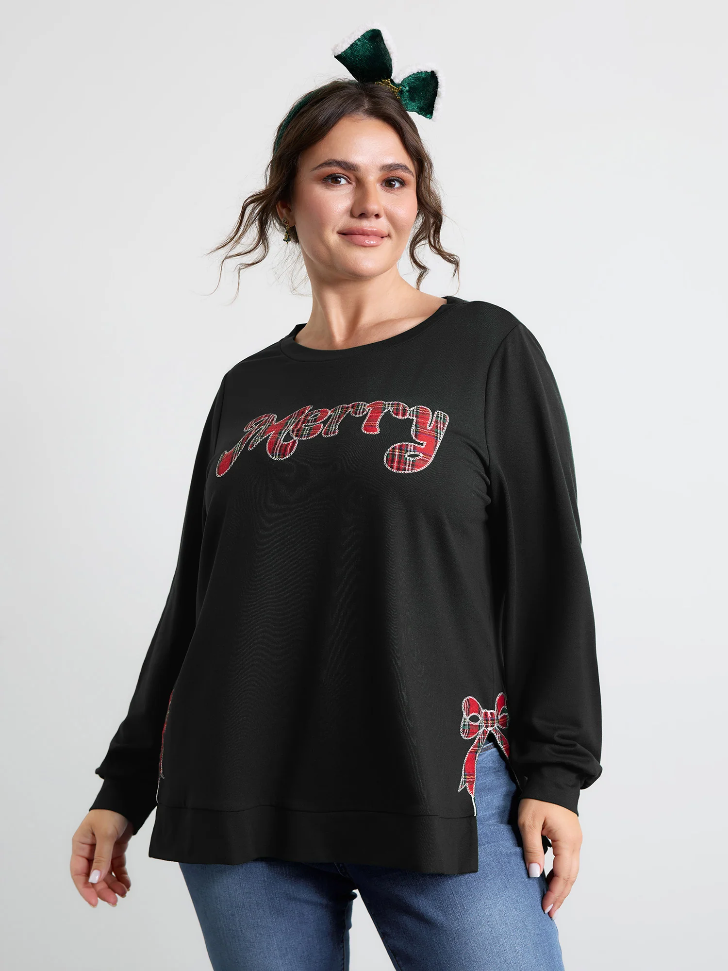 Merry Applique Embroidery Sweatshirt - Image 9