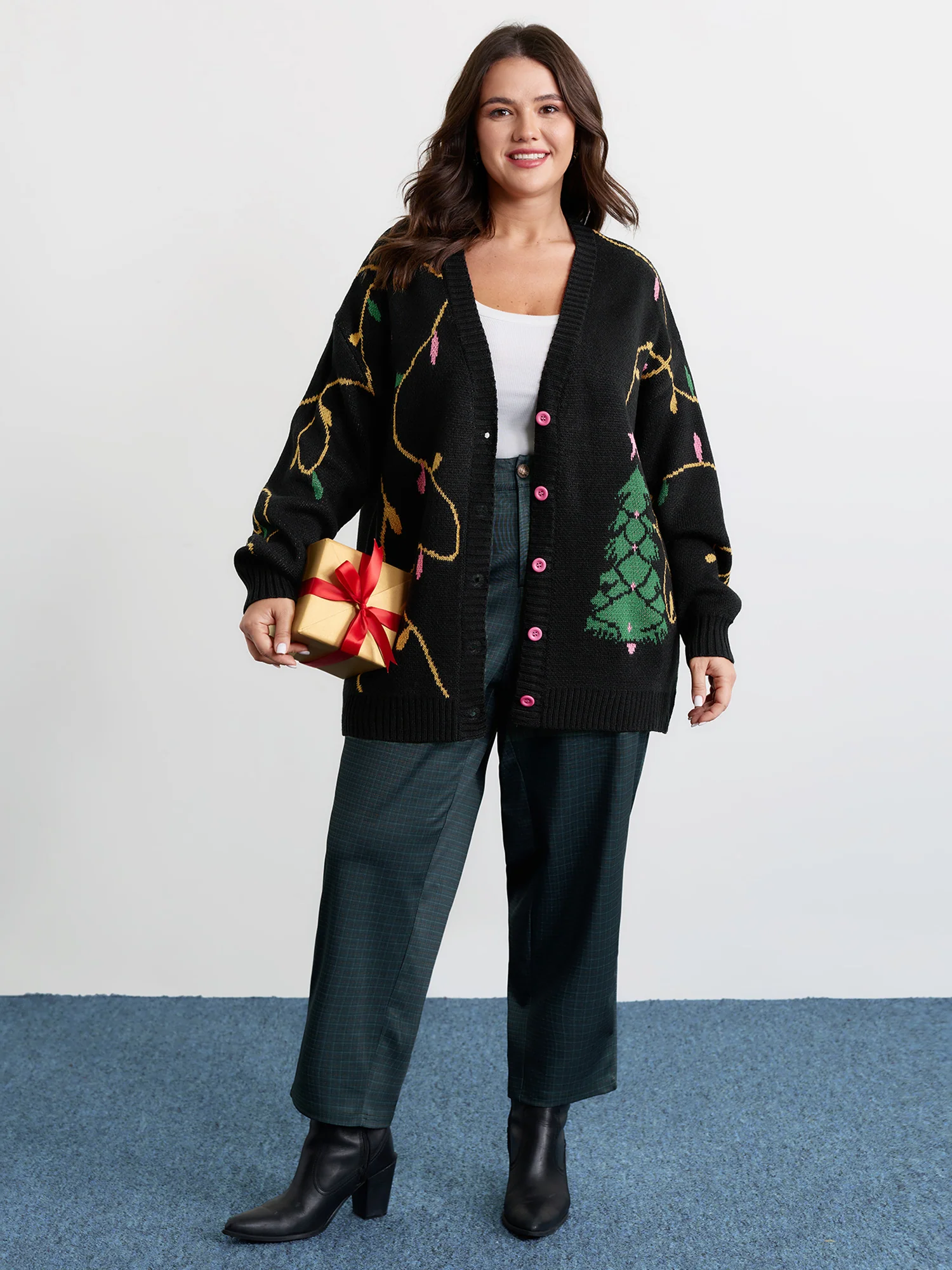 Merry Bright Button Knit Cardigan - Image 3