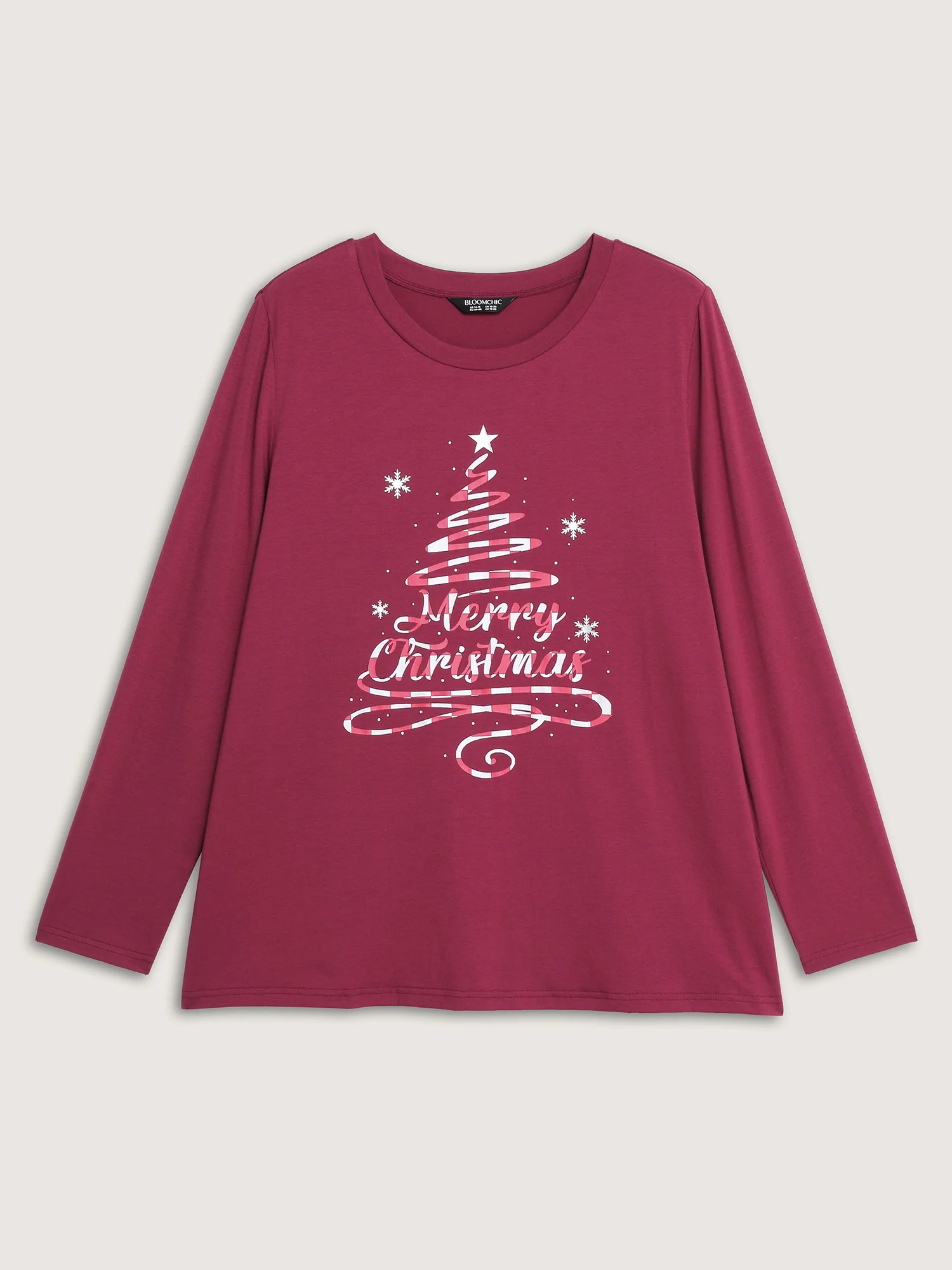 Merry Christmas Print Contrast T-Shirt - Image 10