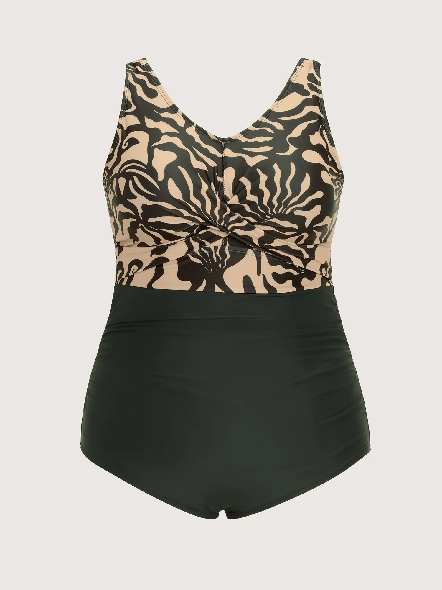 Mesh Sarong Set Abstract Print One-Piece Swimsuit - Image 10