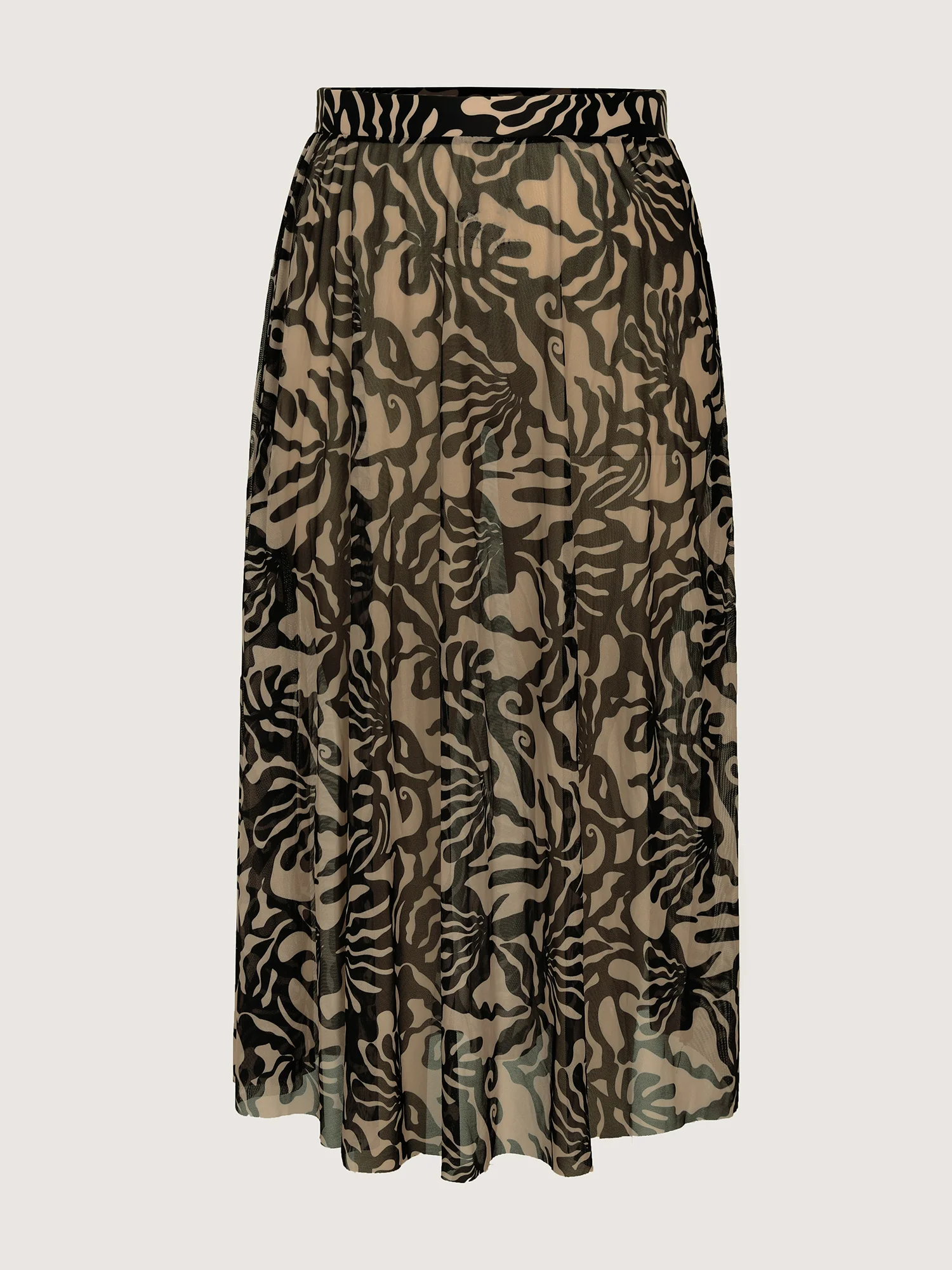 Mesh Sarong Set Abstract Print One-Piece Swimsuit - Image 11