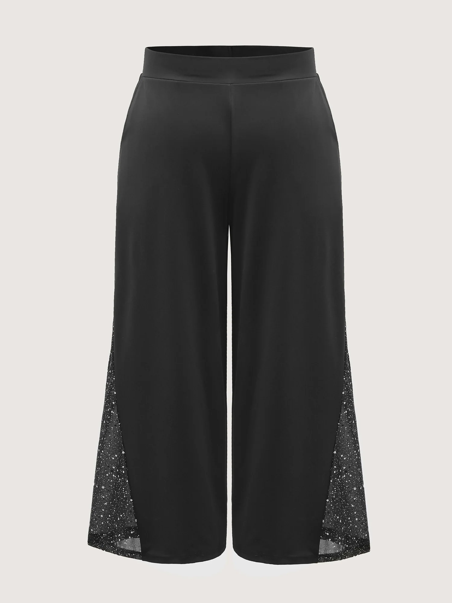 Mesh Spliced Wide-Leg Pants - Image 8