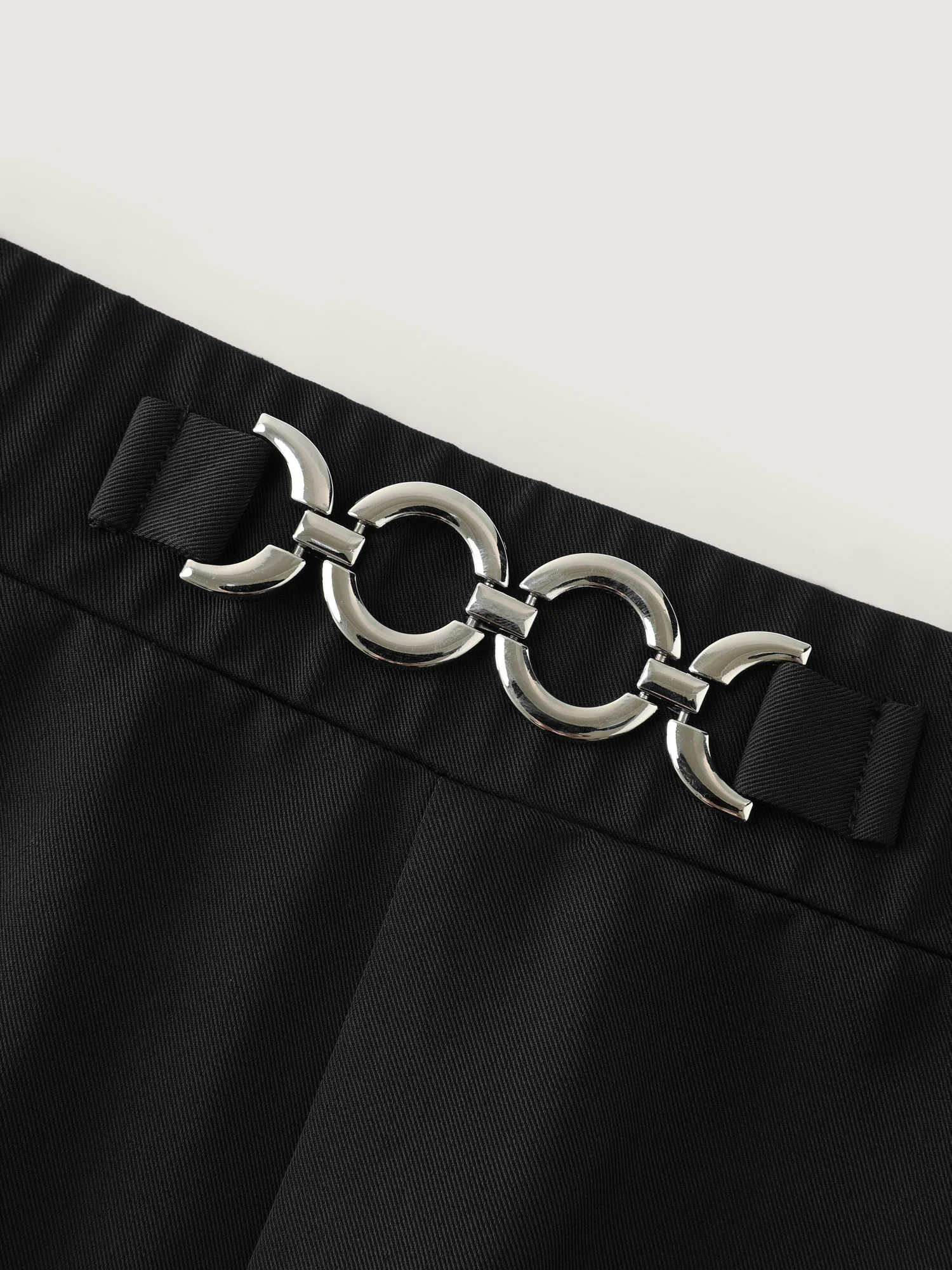 Metal Buckle Detail Wide-Leg Pants - Image 6