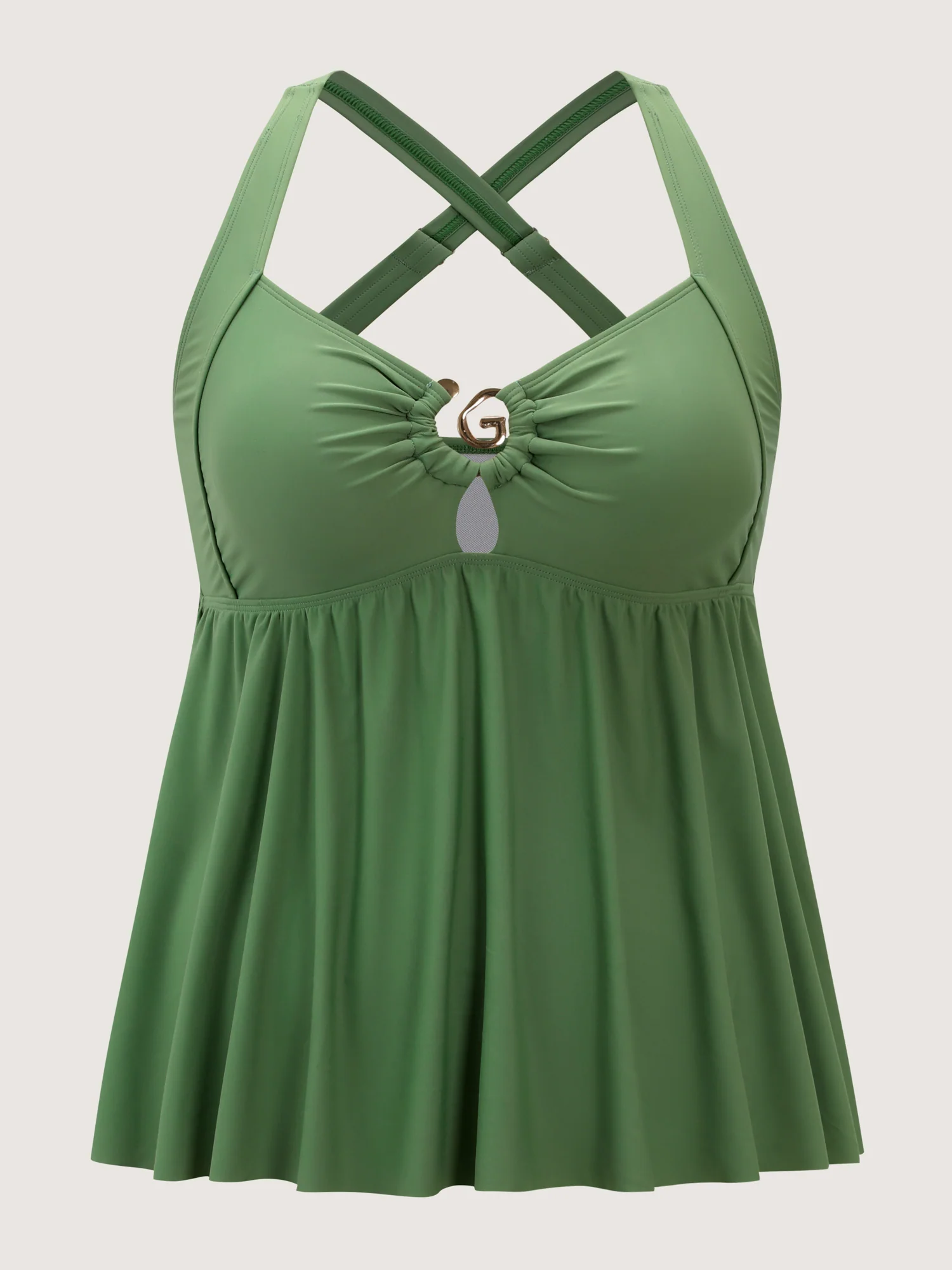 Metal Buckle Keyhole Swim Top - Image 7