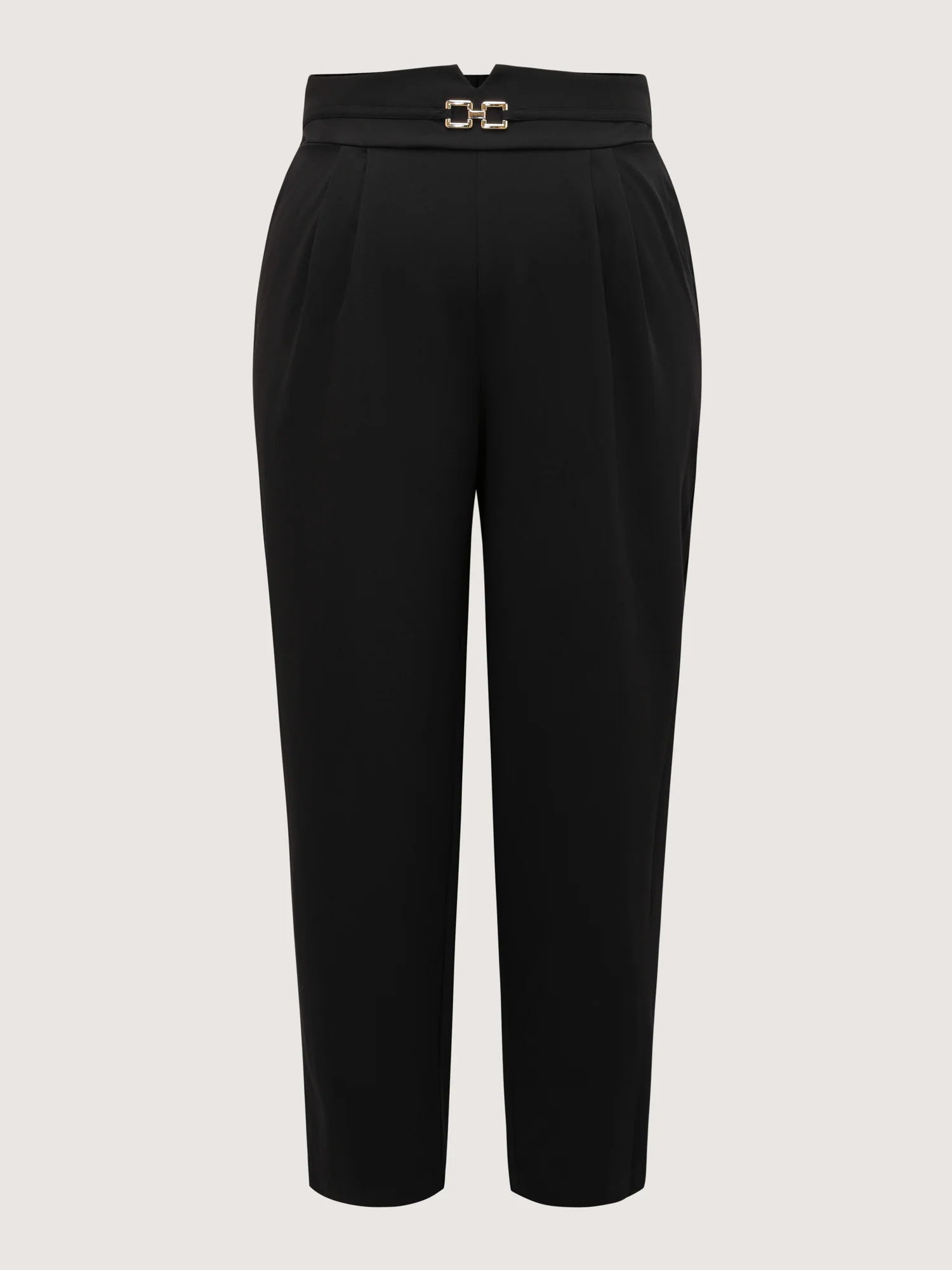 Metal Buckle Split Waistband Pants - Image 6