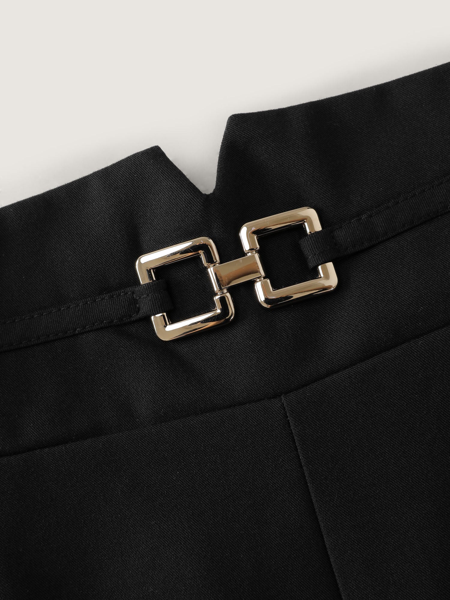 Metal Buckle Split Waistband Pants - Image 7