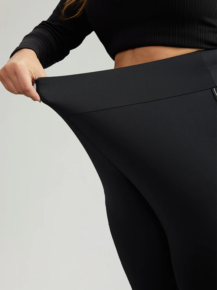 Metal Chain Trim Mid Rise Leggings - Image 5