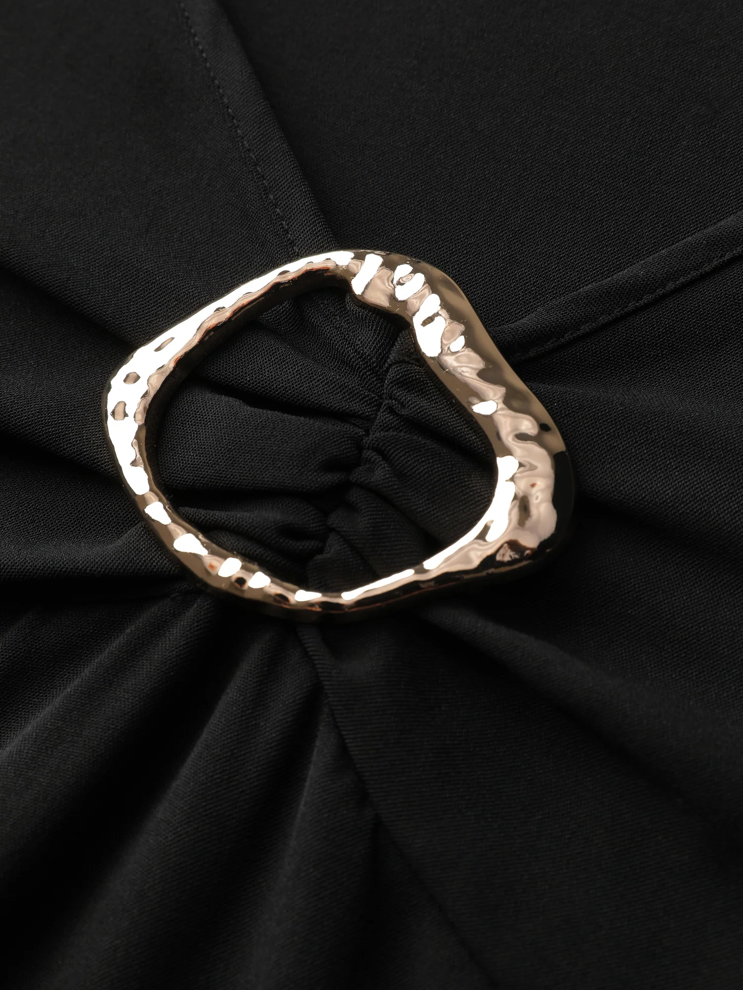 Metal Detail Asymmetrical Neckline Maxi Dress - Image 5