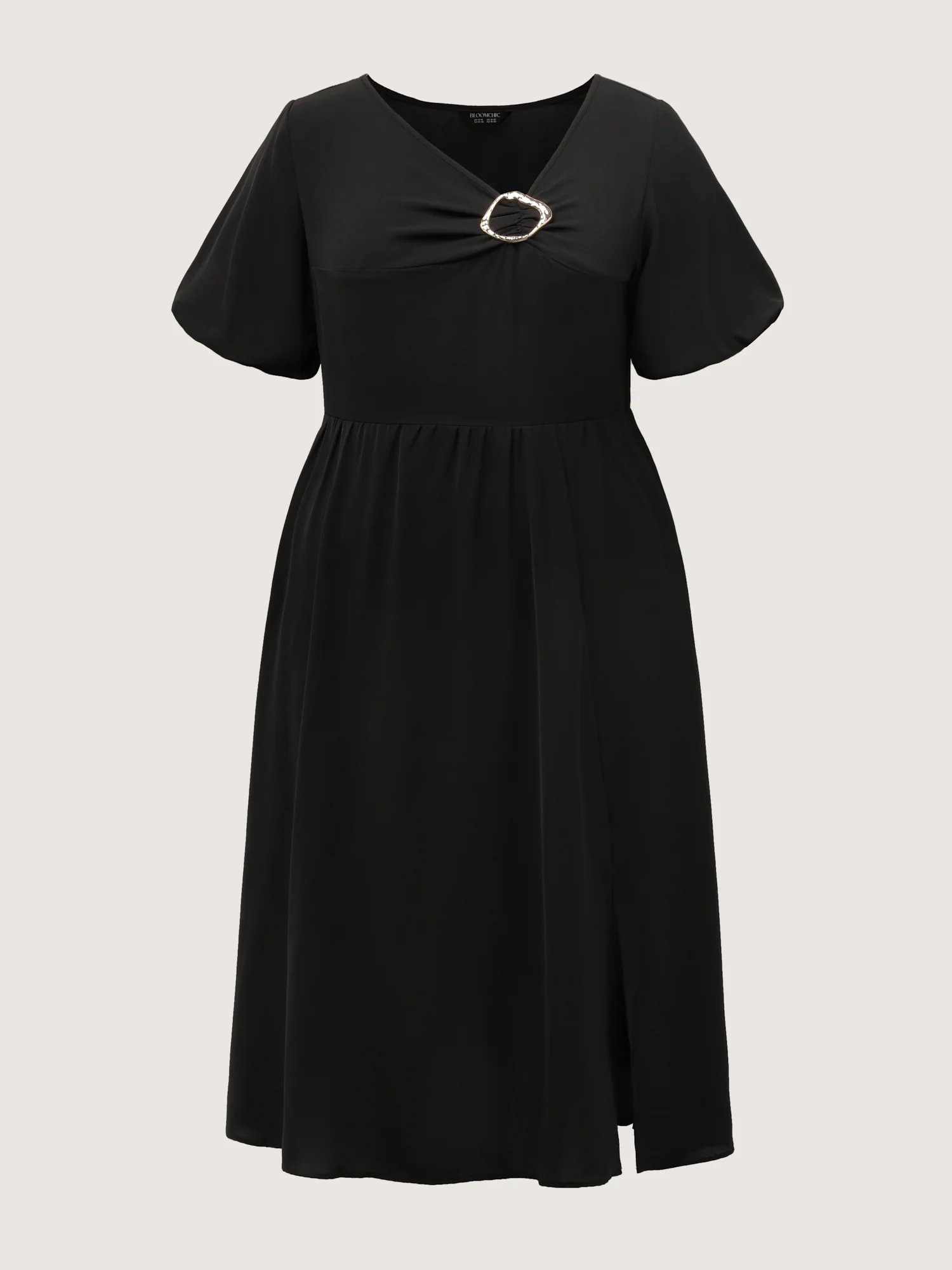 Metal Detail Asymmetrical Neckline Maxi Dress - Image 7