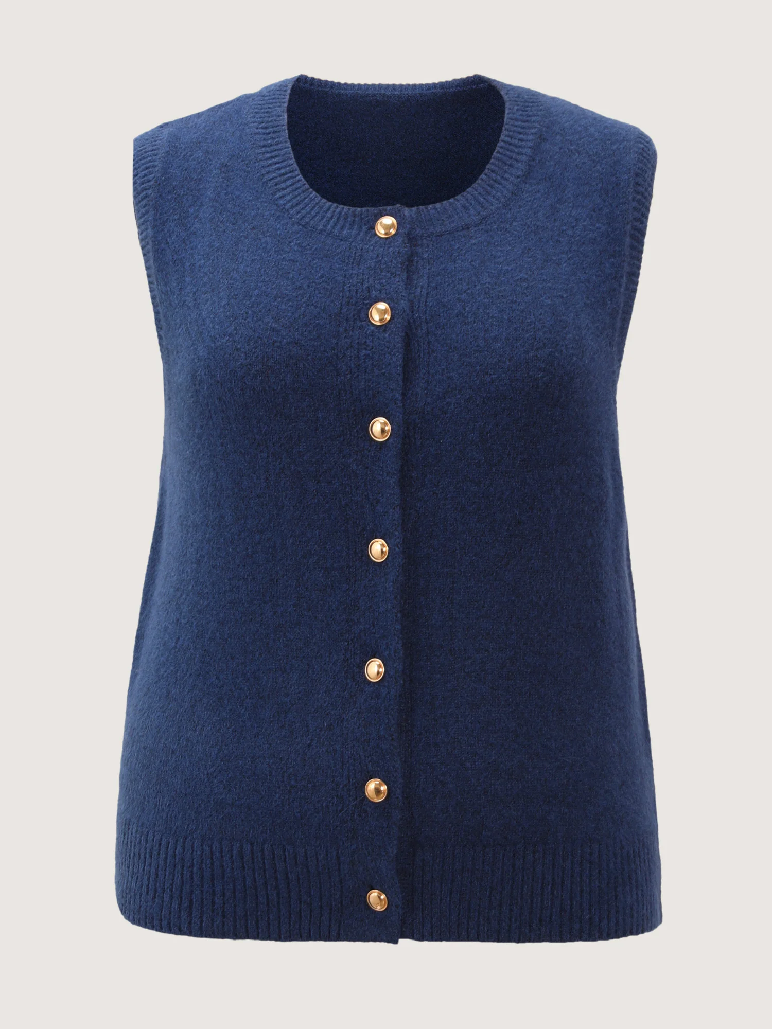 Metallic Button Detail Knit Vest - Image 6