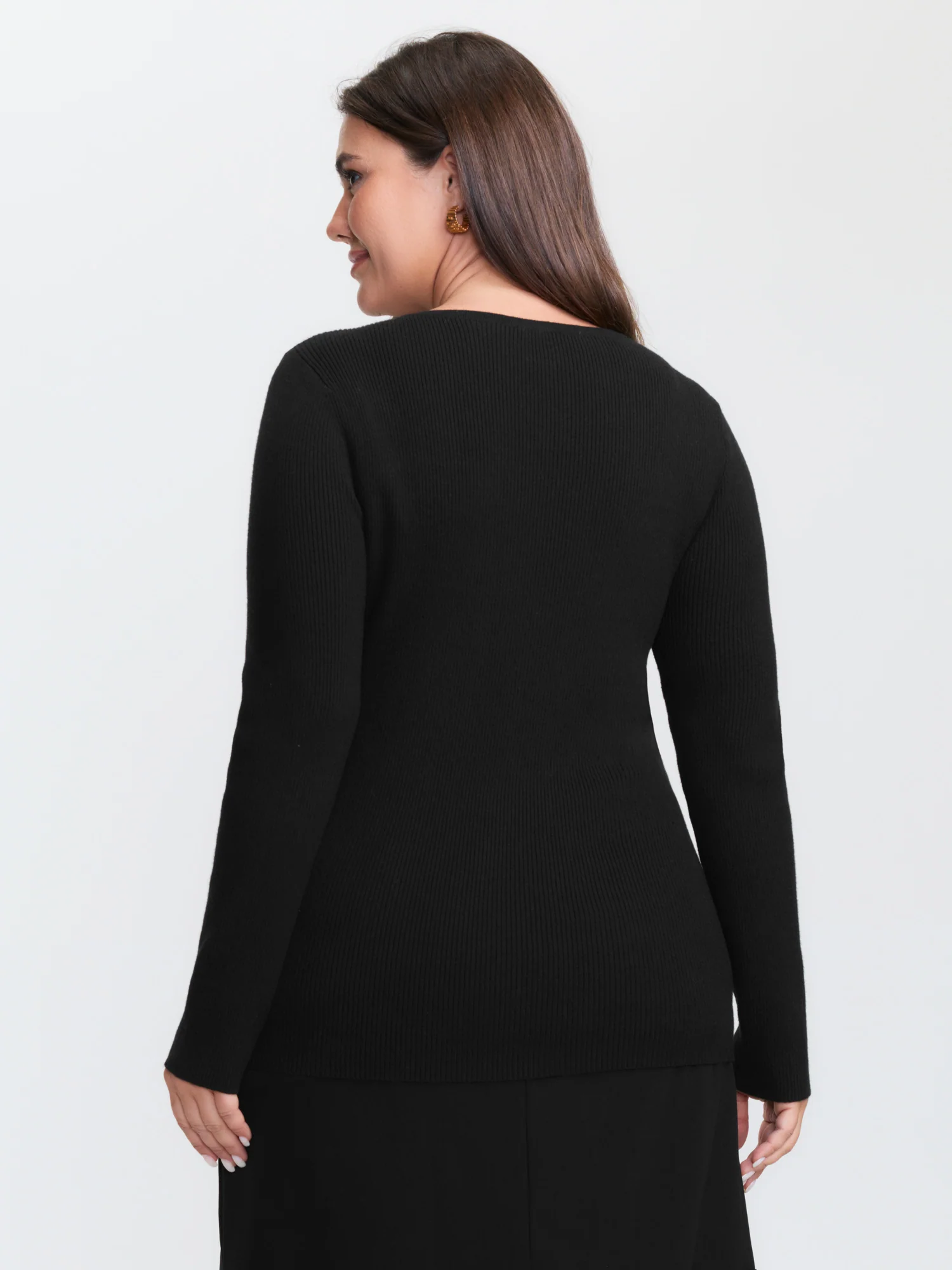 Metallic Floral Detail Cut-Out Pullover - Image 5