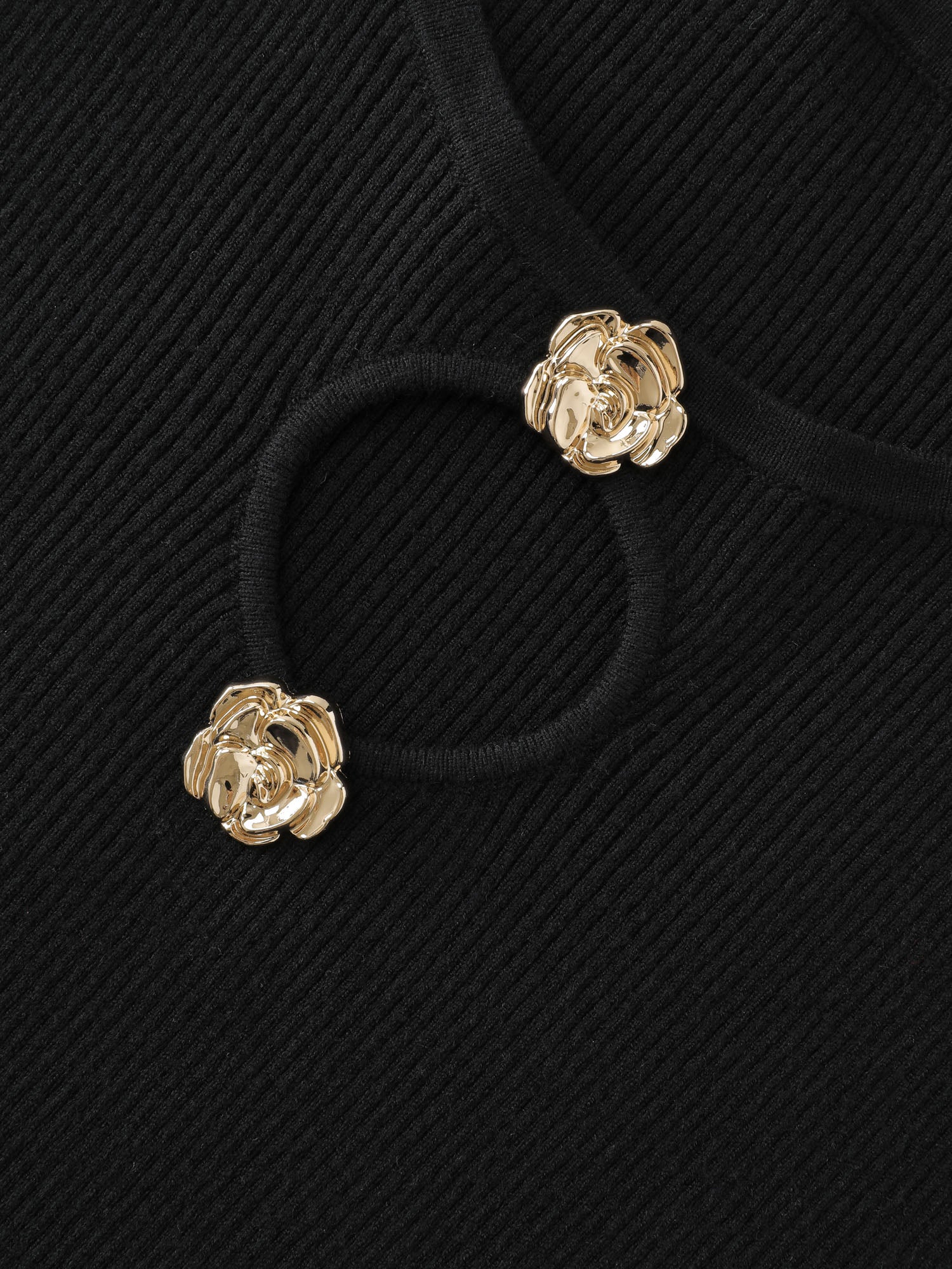 Metallic Floral Detail Cut-Out Pullover - Image 6