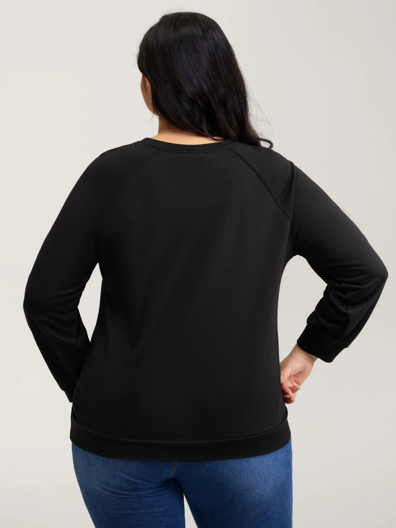 Metallic Loop Detail Relaxed-Fit Sweatshirt - Image 4