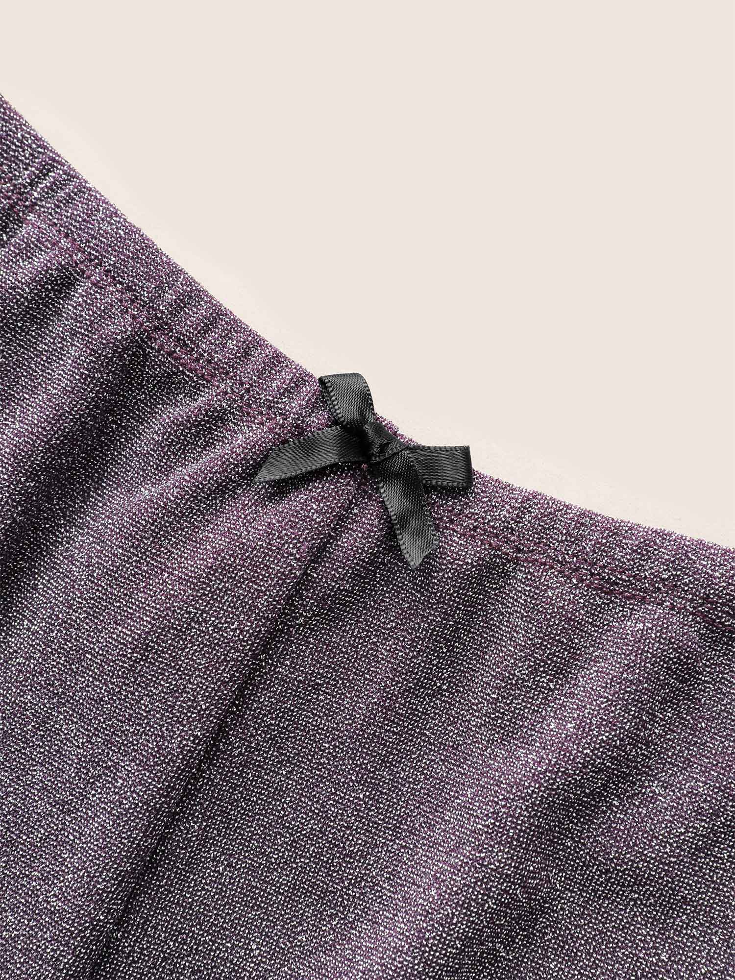 Metallic Patchwork Lace Detail Two-Piece Pajama Set - Image 11