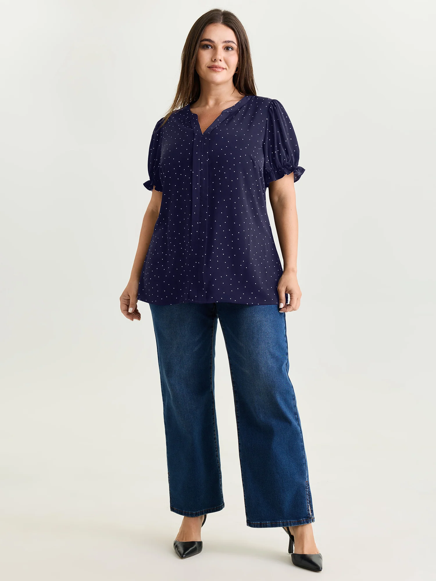 Micro Dots Charm Pleated Blouse - Image 10