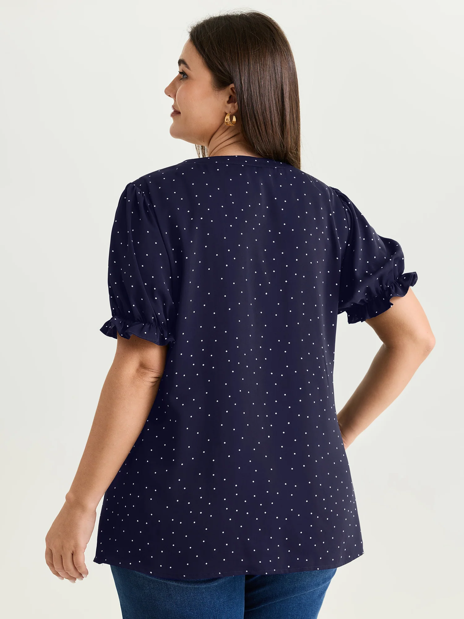 Micro Dots Charm Pleated Blouse - Image 11