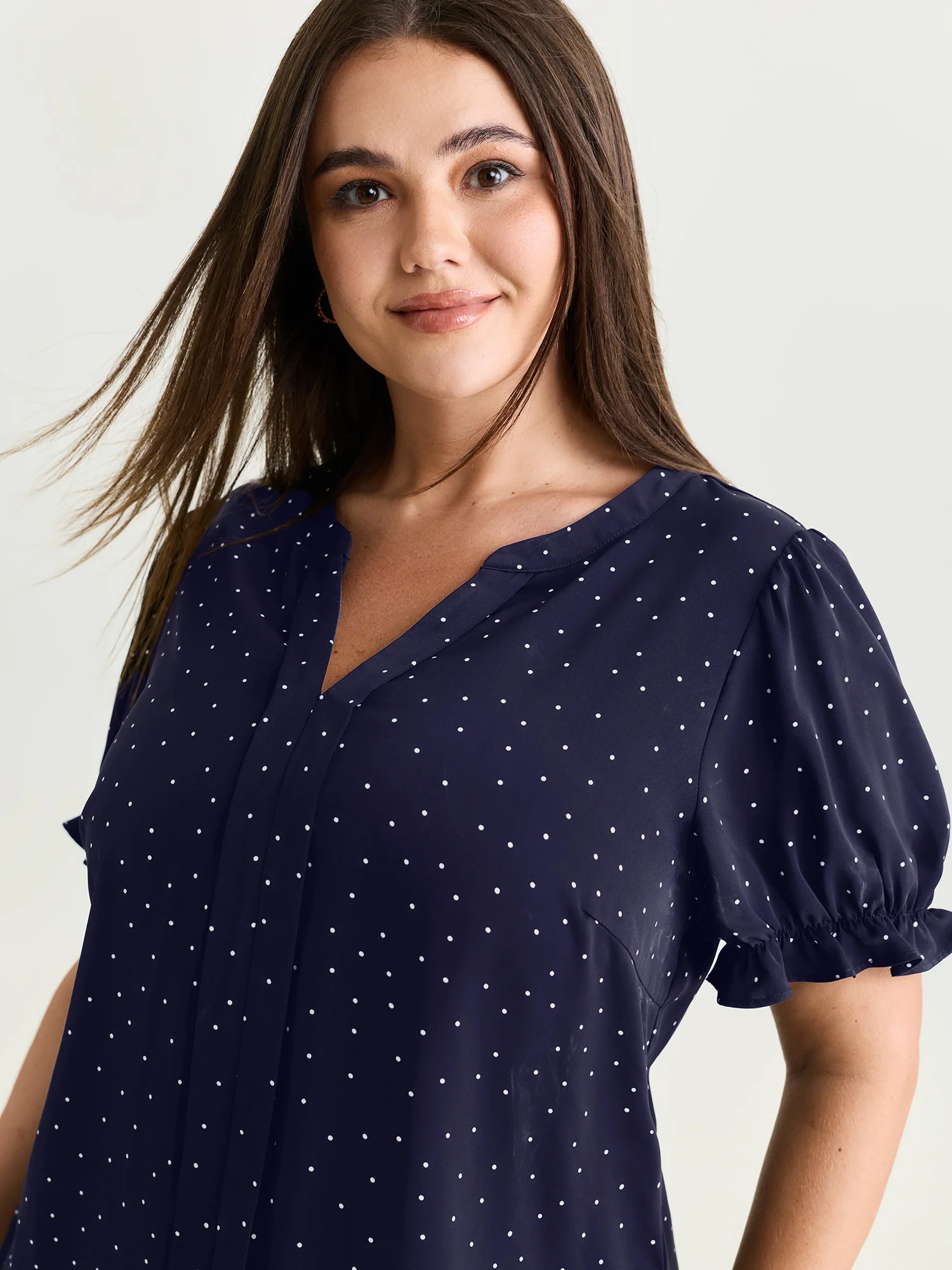 Micro Dots Charm Pleated Blouse - Image 9