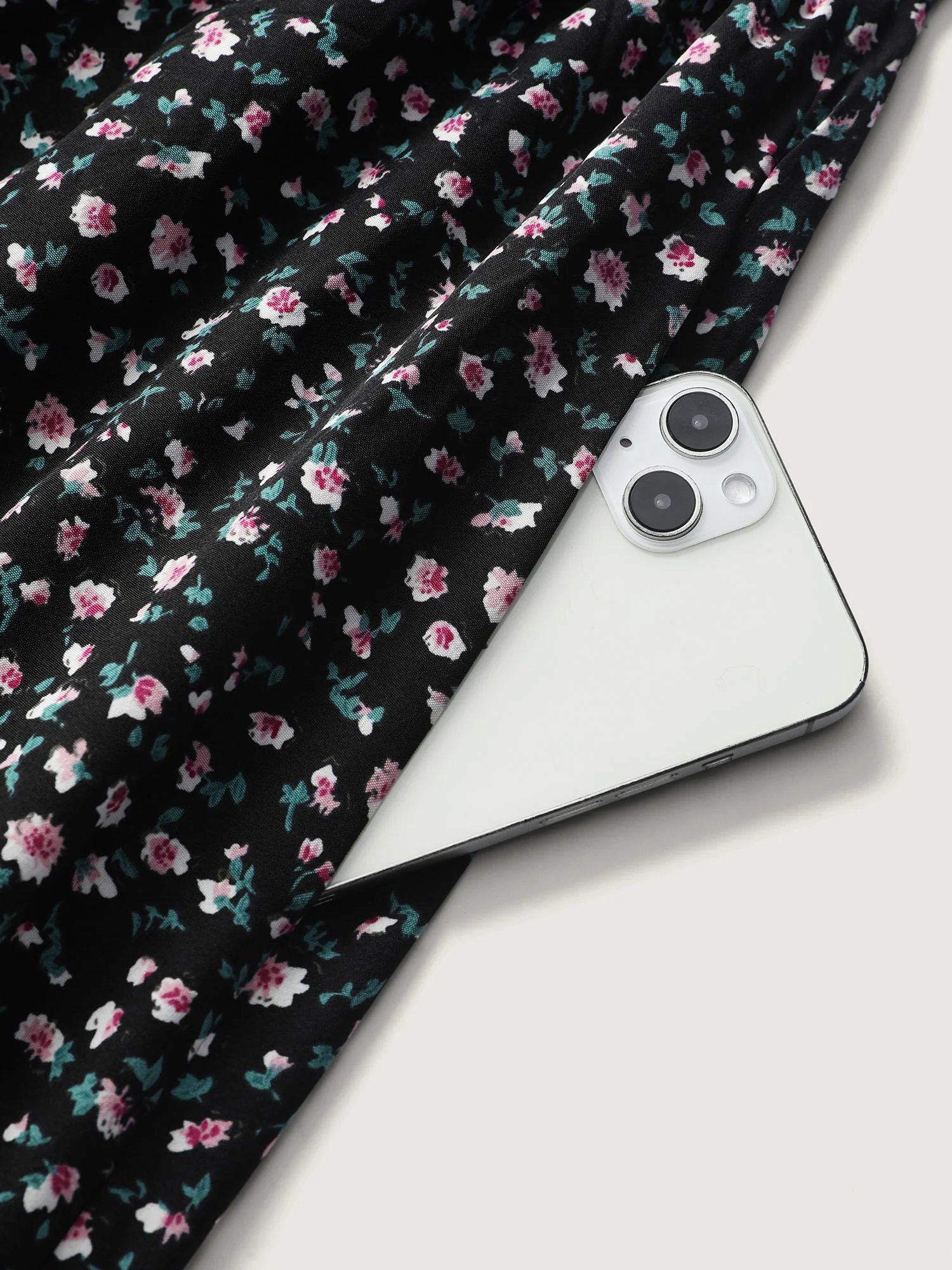 Micro Floral Print Adjustable Drawstring Maxi Dress - Image 5