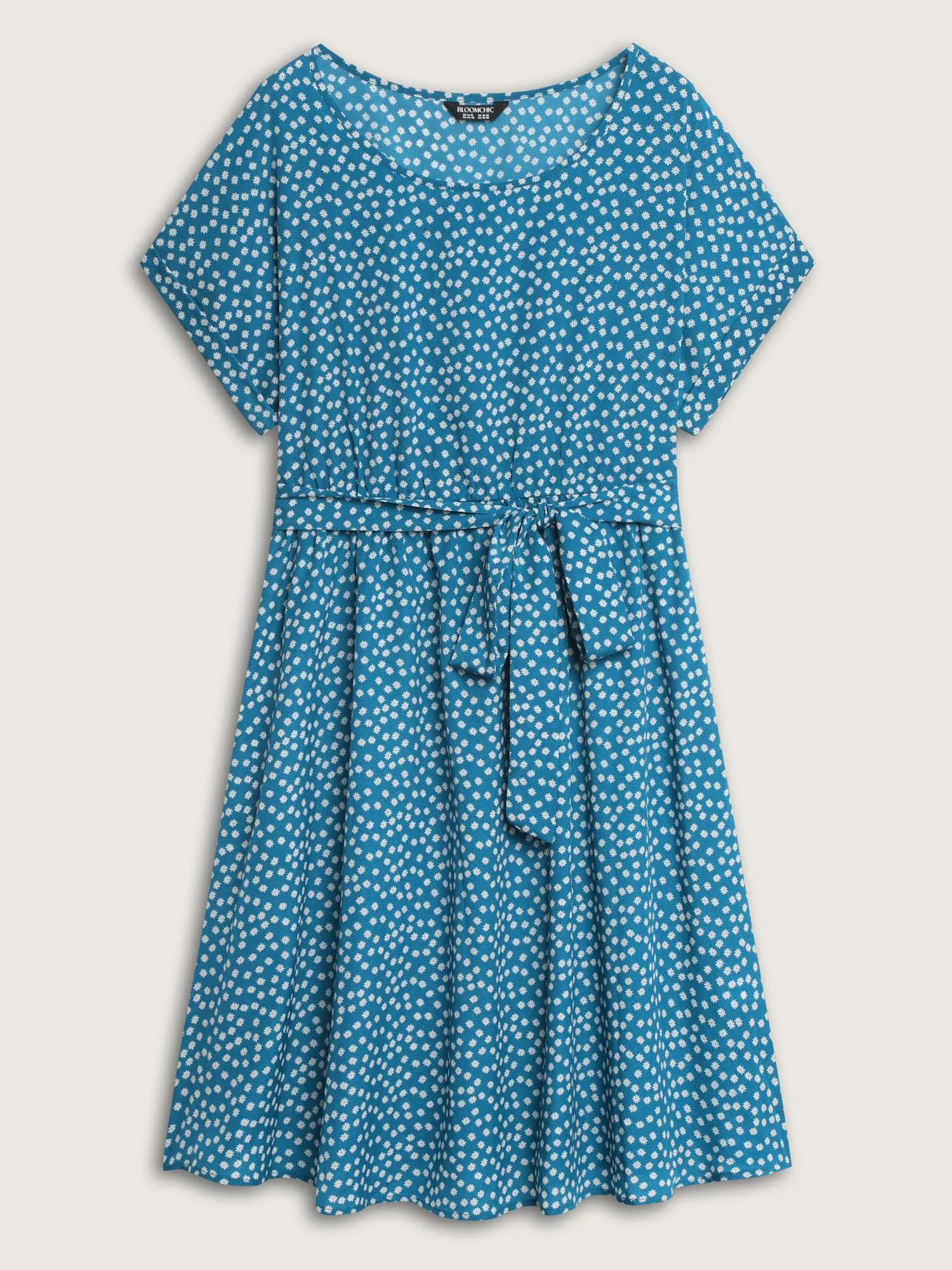 Micro Floral Print Belted Mini Dress - Image 7