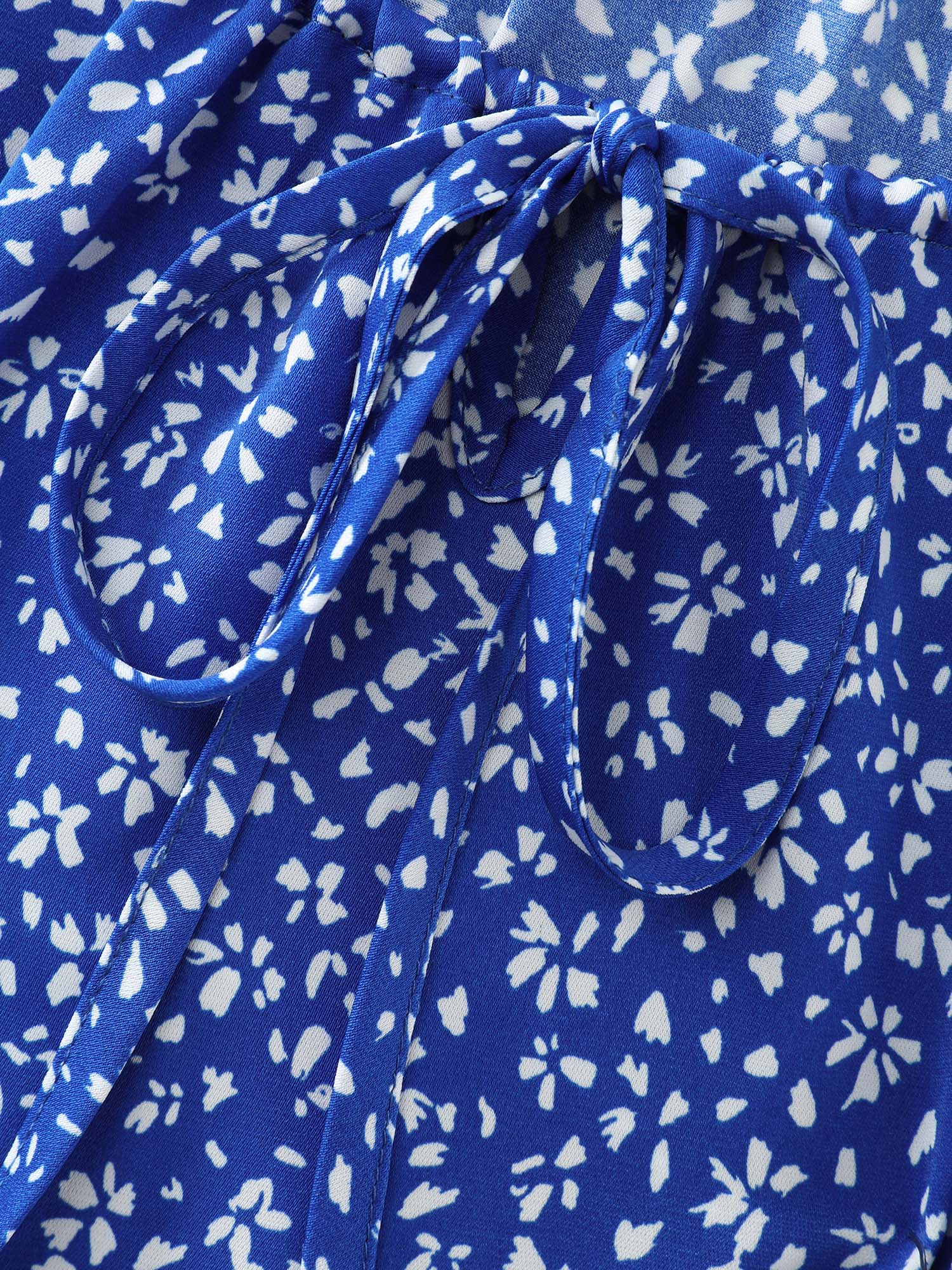 Micro Floral Print Bow-Tie Neckline Mini Dress - Image 5