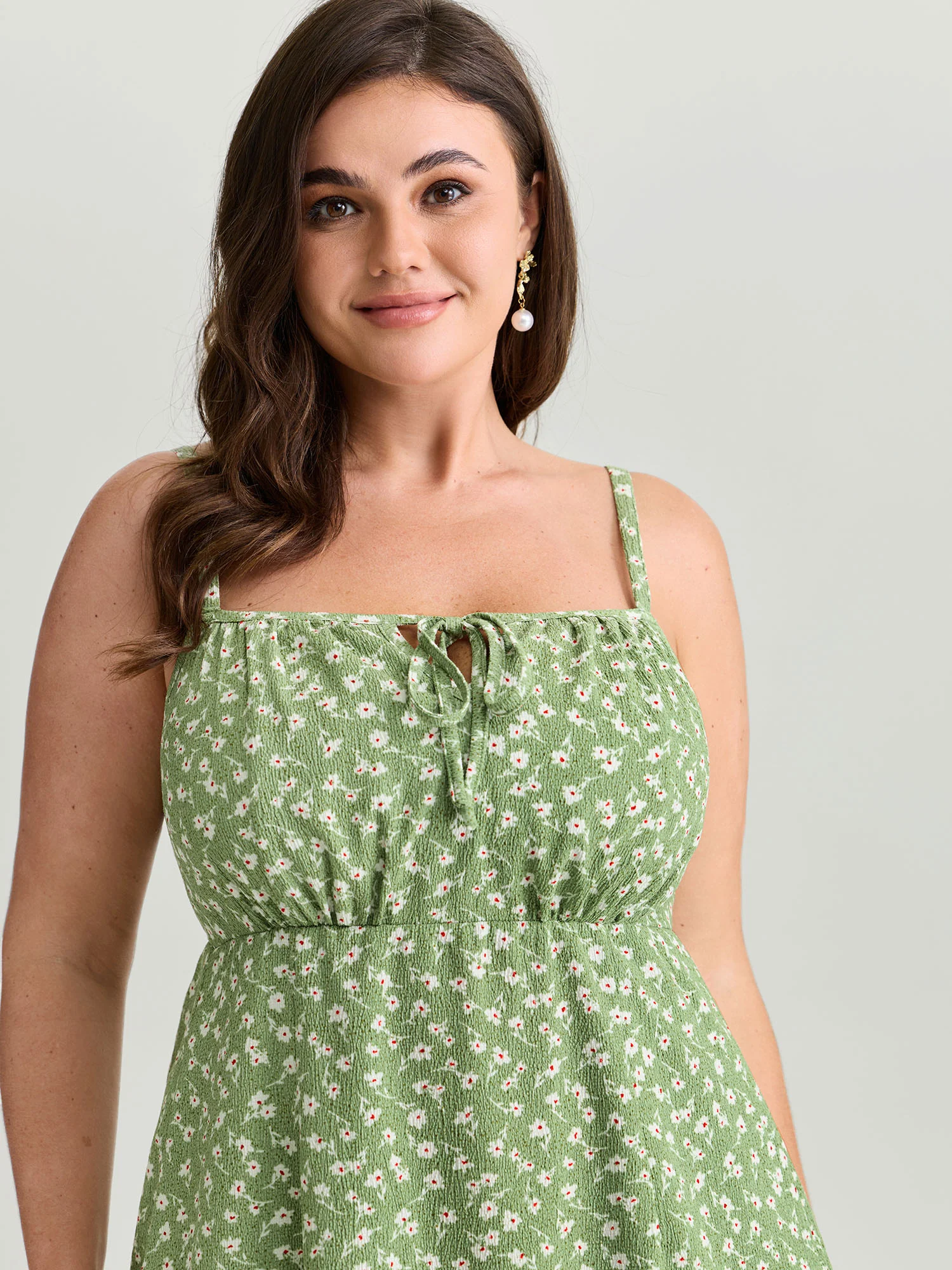 Micro Floral Print Cami Midi Dress - Image 2
