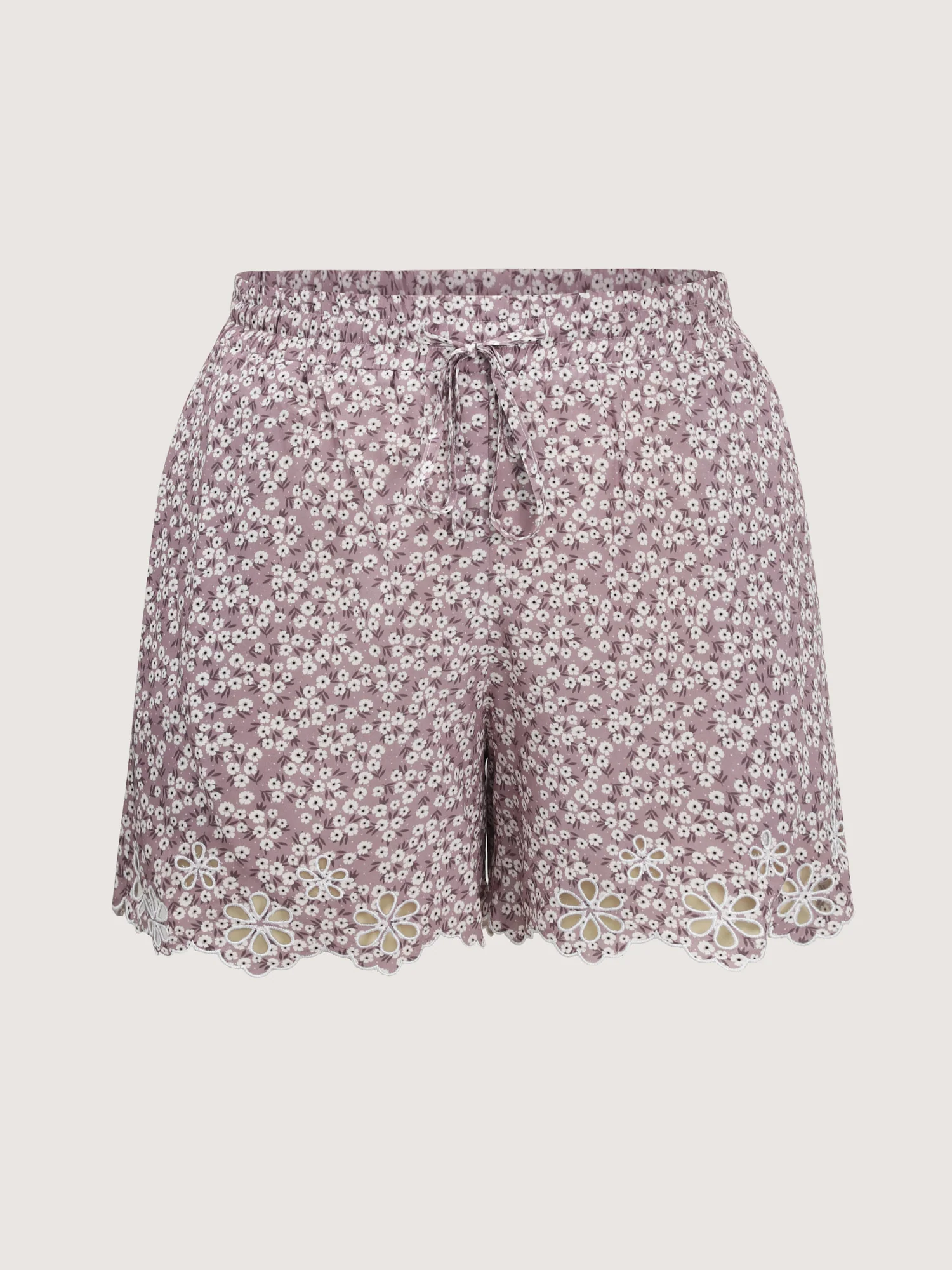 Micro Floral Print Embroidered Shorts - Image 6