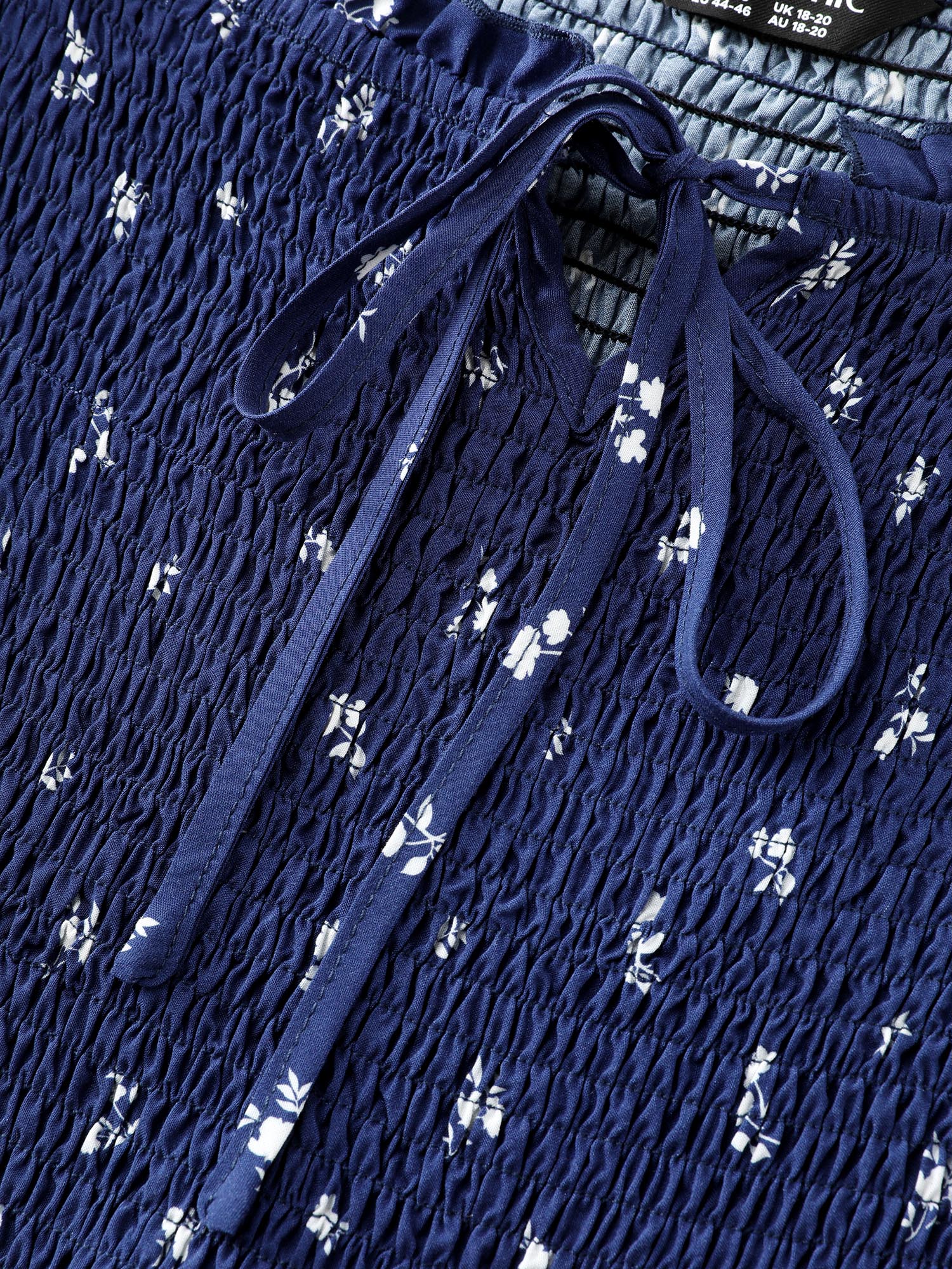 Micro-Floral Print Shirred Blouse - Image 5