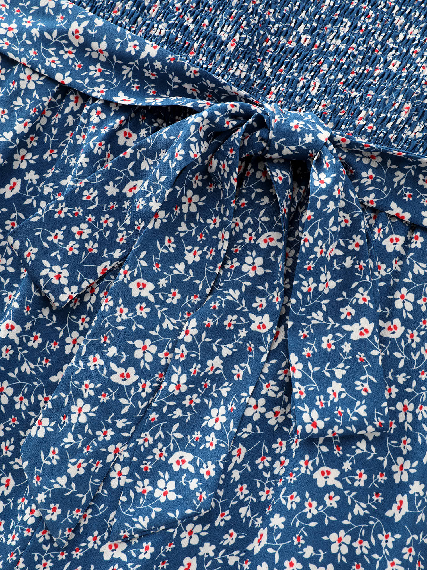 Micro Floral Print Shirred Bodice Jumpsuit - Image 5