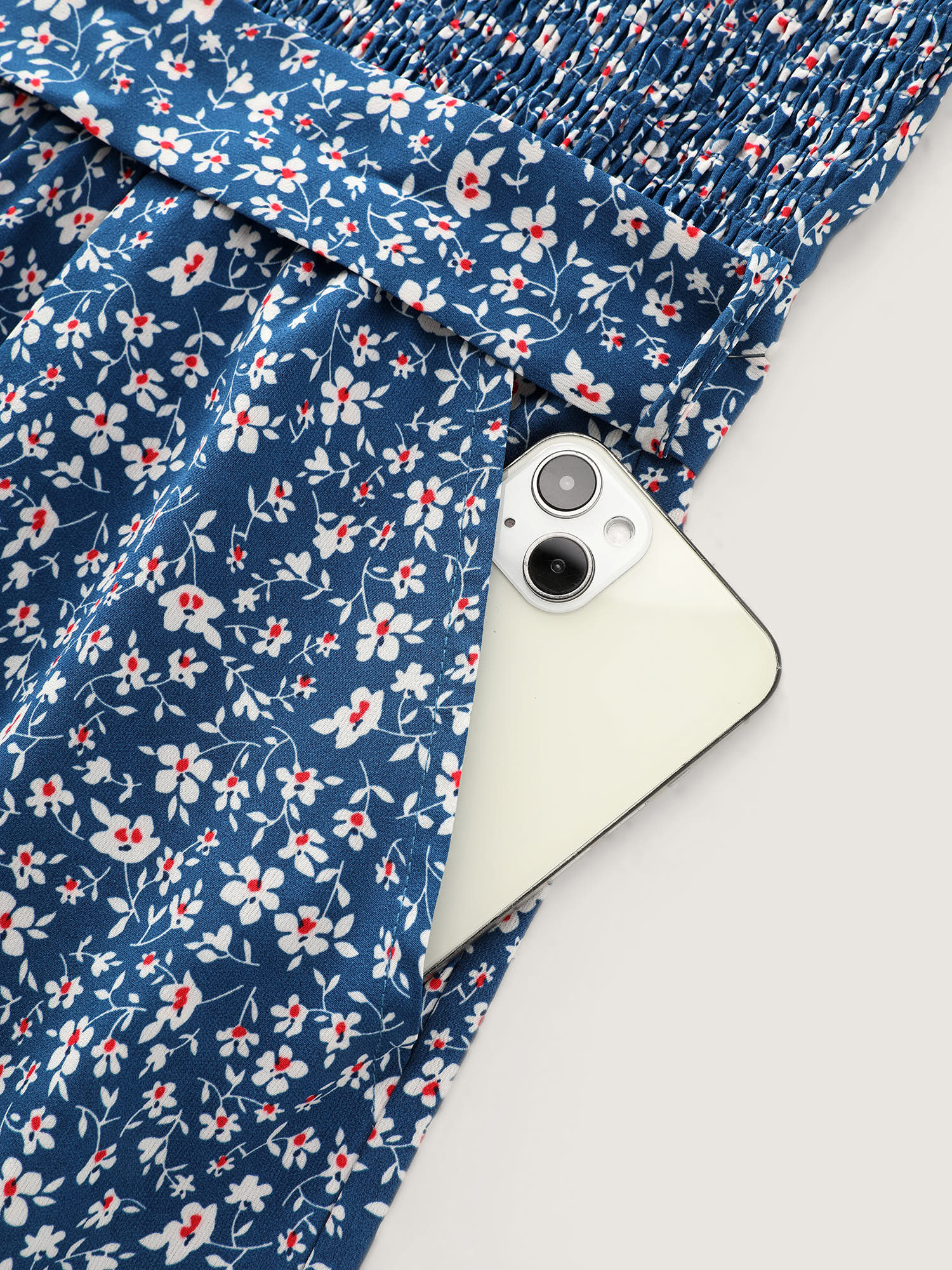 Micro Floral Print Shirred Bodice Jumpsuit - Image 6
