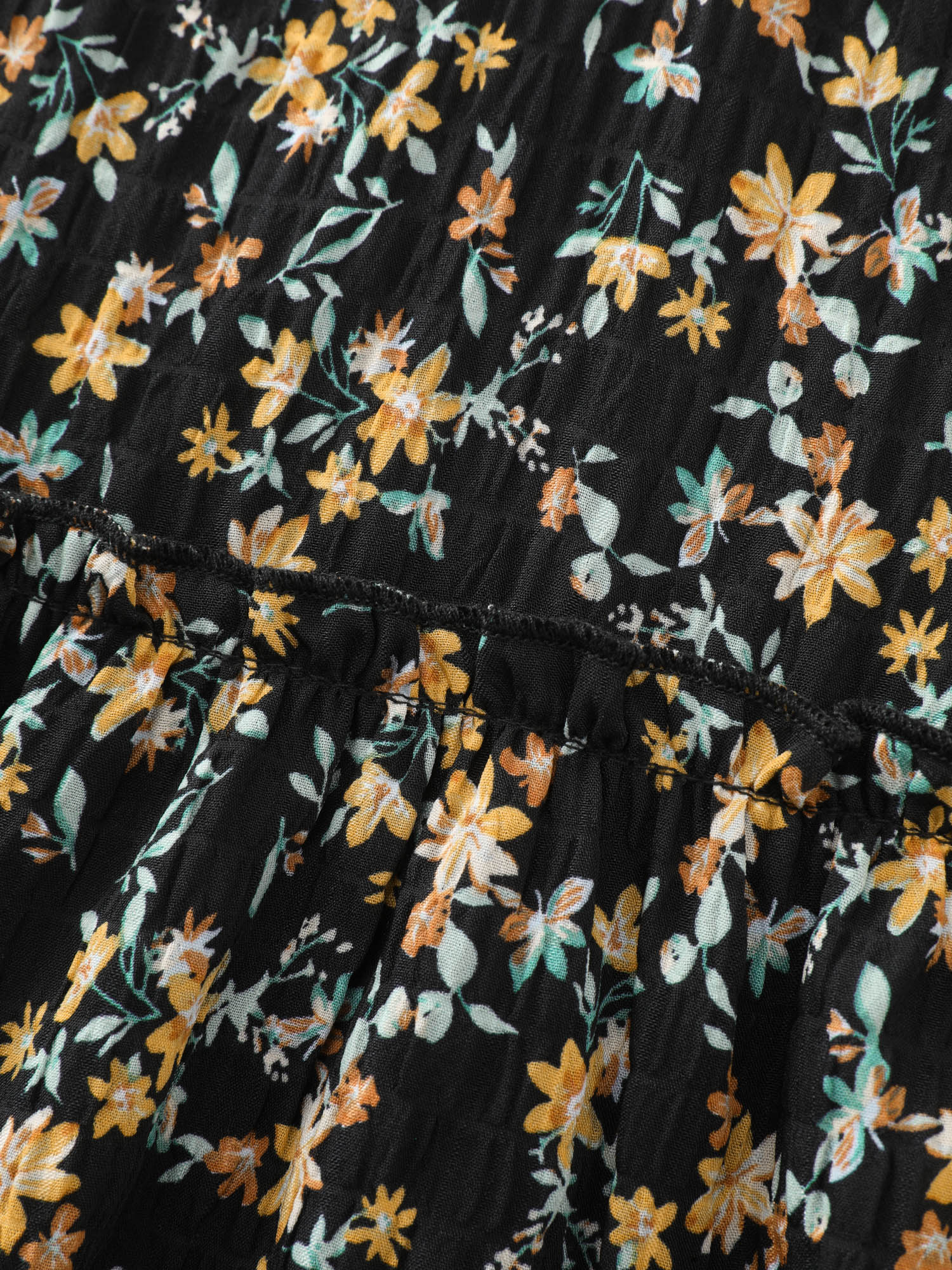 Micro Floral Print Shirred Cuff Mini Dress - Image 5