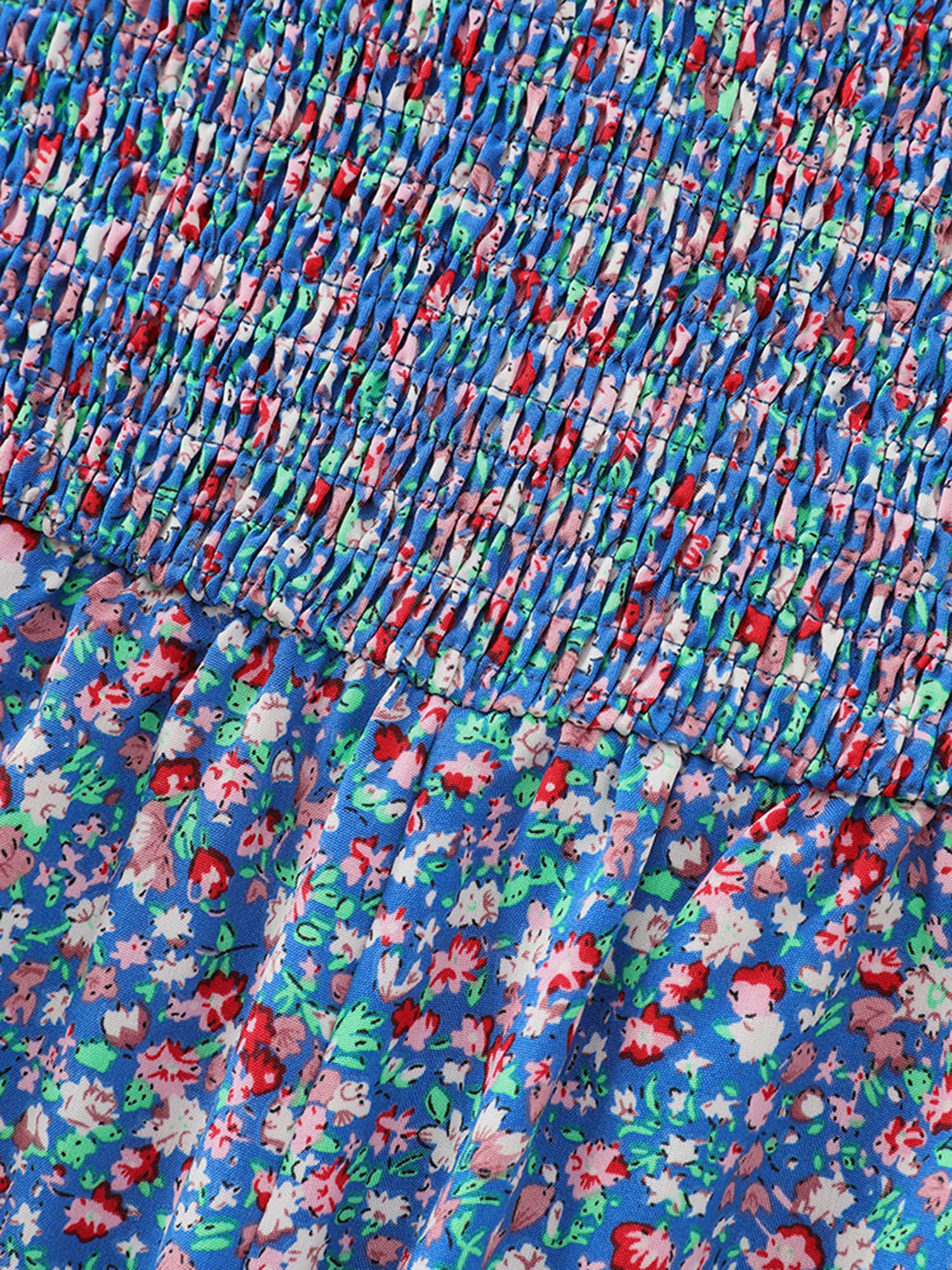 Micro Floral Print Shirred Jumpsuit - Image 6