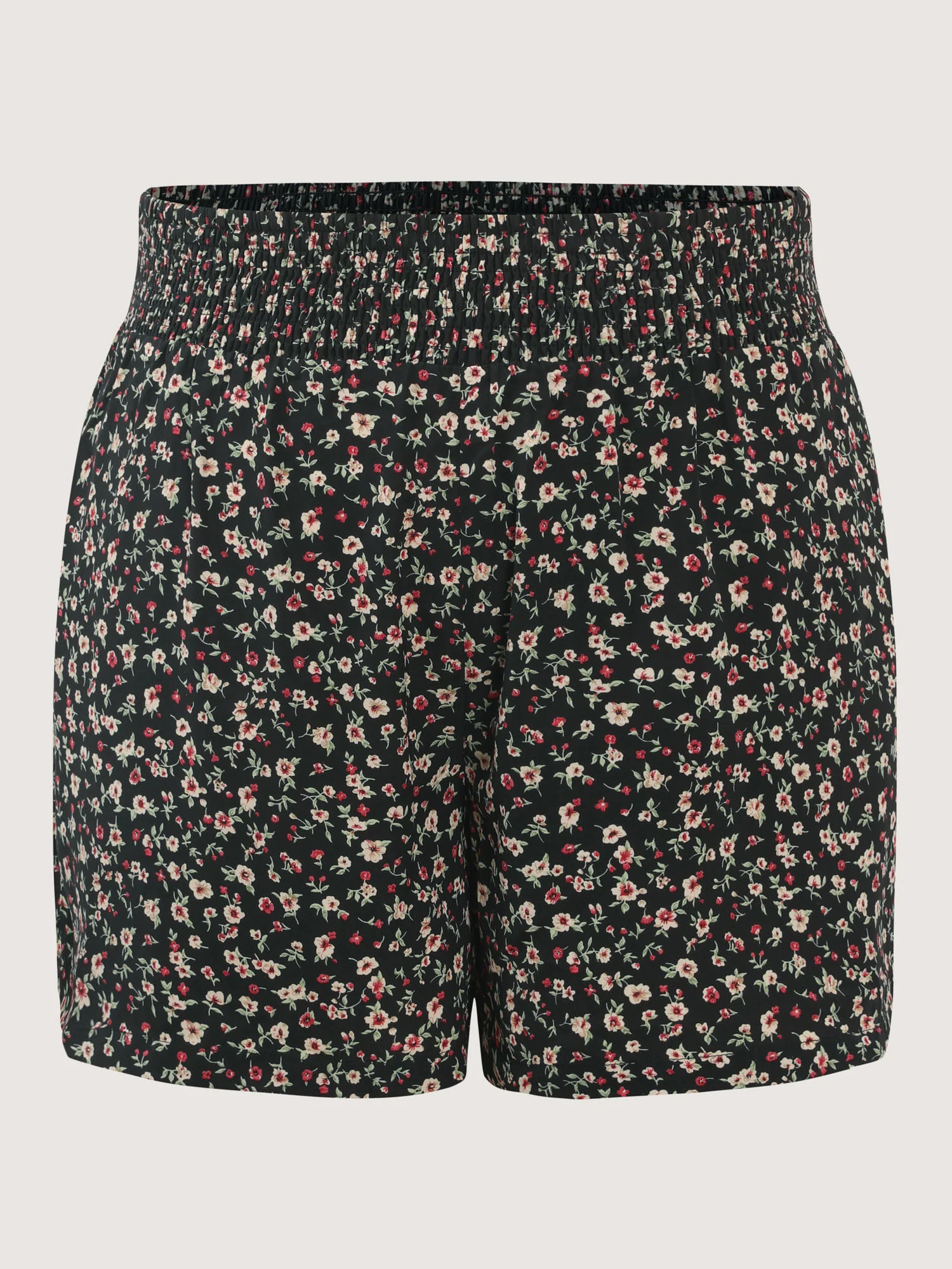Micro Floral Print Shirred Waist Shorts - Image 7