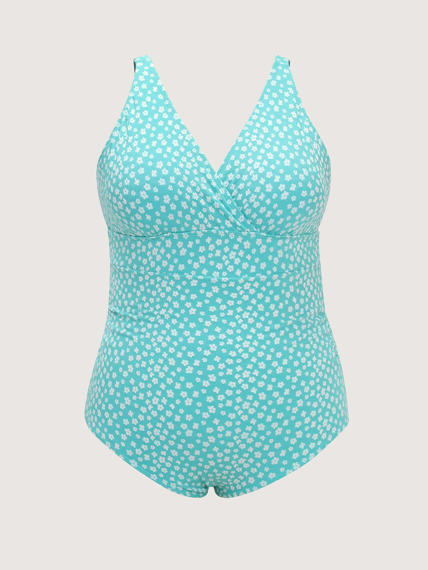 Micro Floral Print Tummy-Control One-Piece Swimsuit - Image 7
