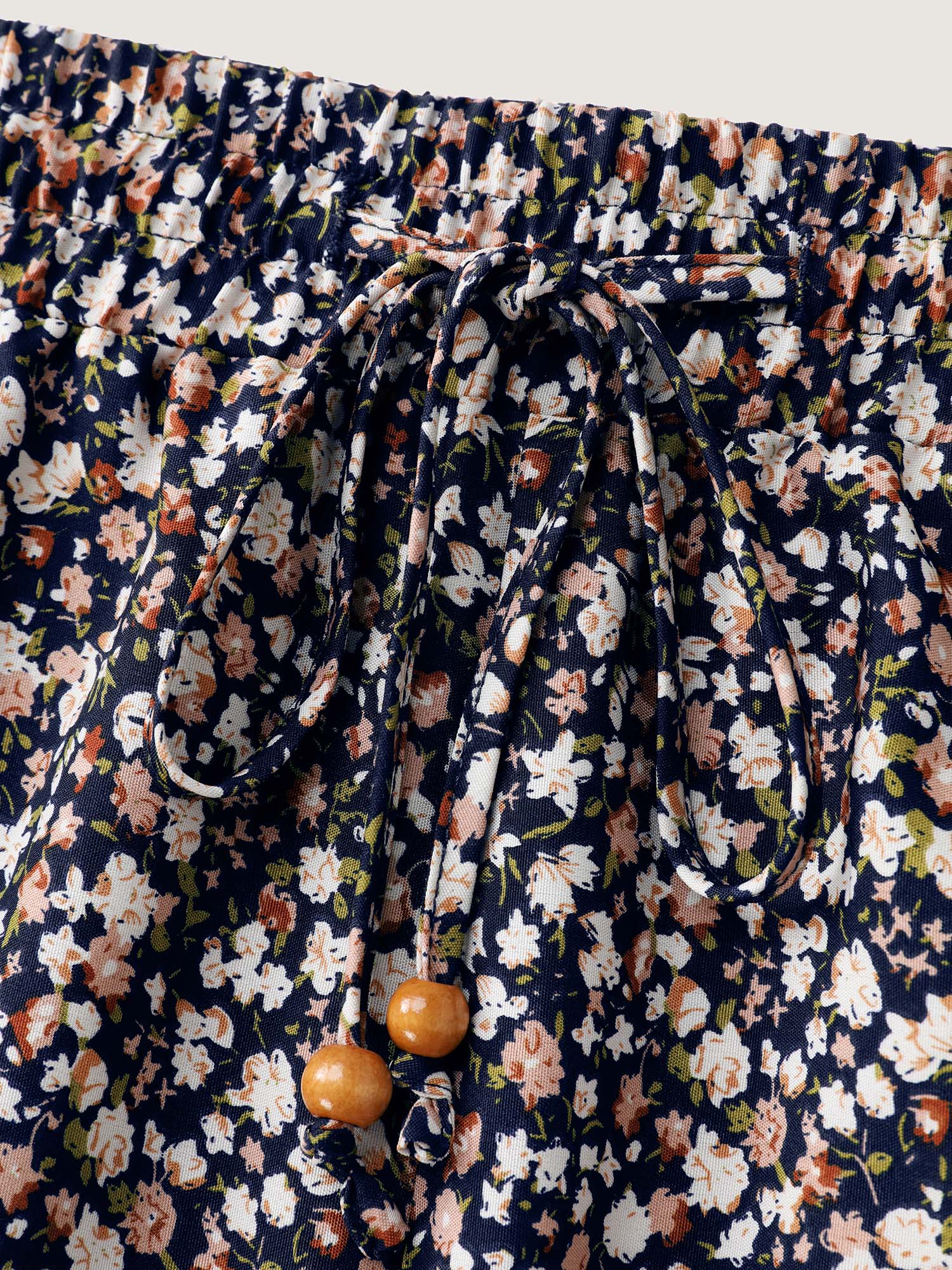 Micro Floral Print Wide Waistband Pants - Image 6