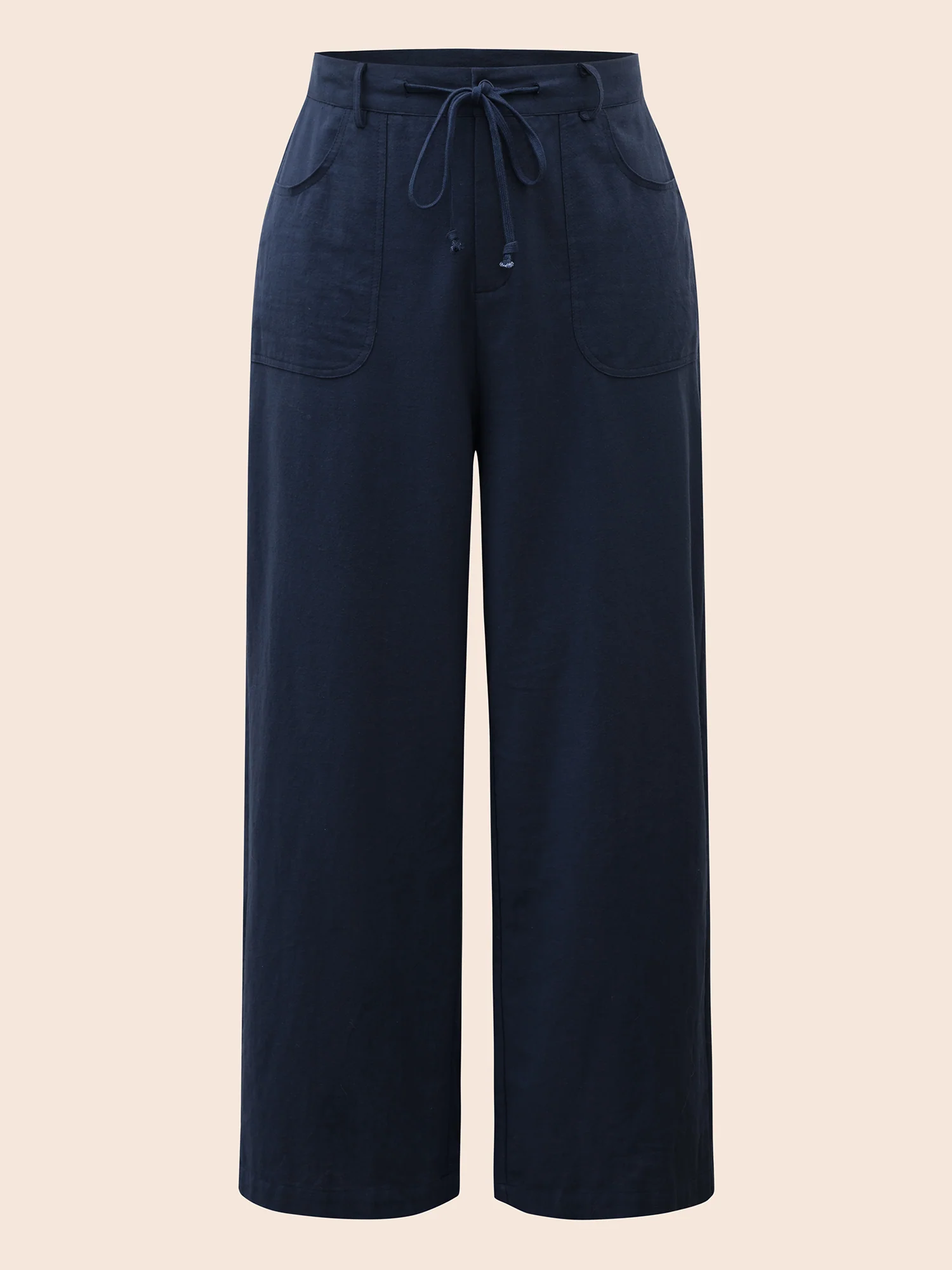 Mid Rise Drawstring Wide Leg Pants - Image 8
