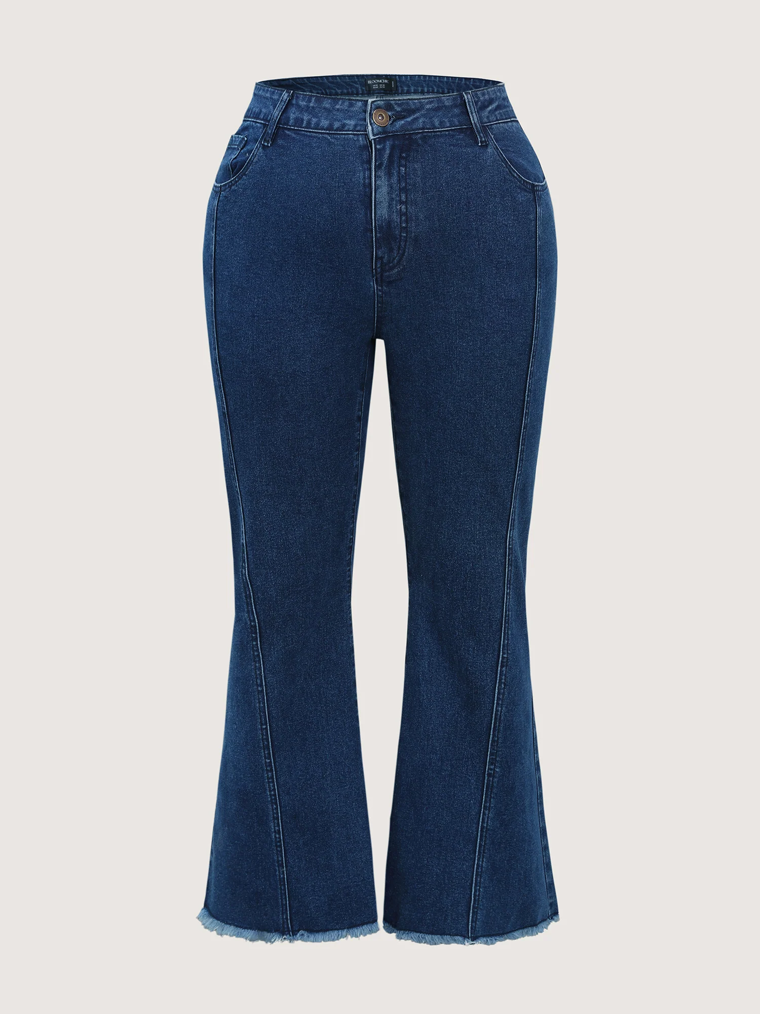 Mid Rise Patchwork Panel Flared Jeans - Image 7