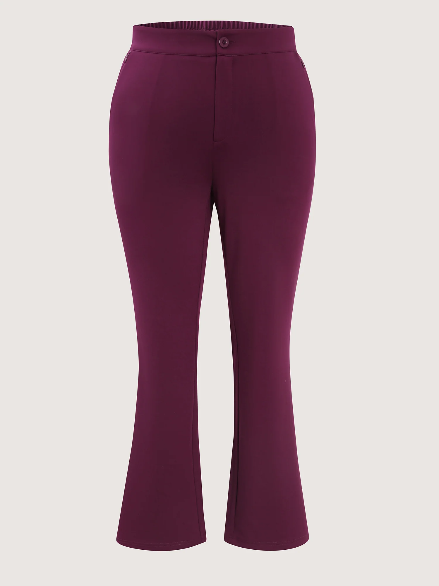 Mid-Rise Plain Bootcut Pants - Image 9