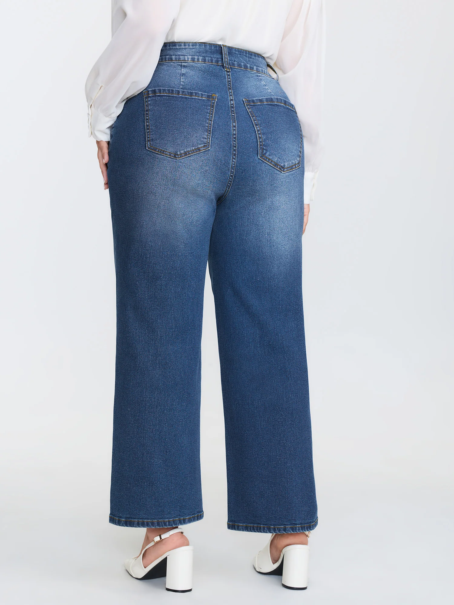 Cinched High-Waist Straight-Leg Jeans - Image 5