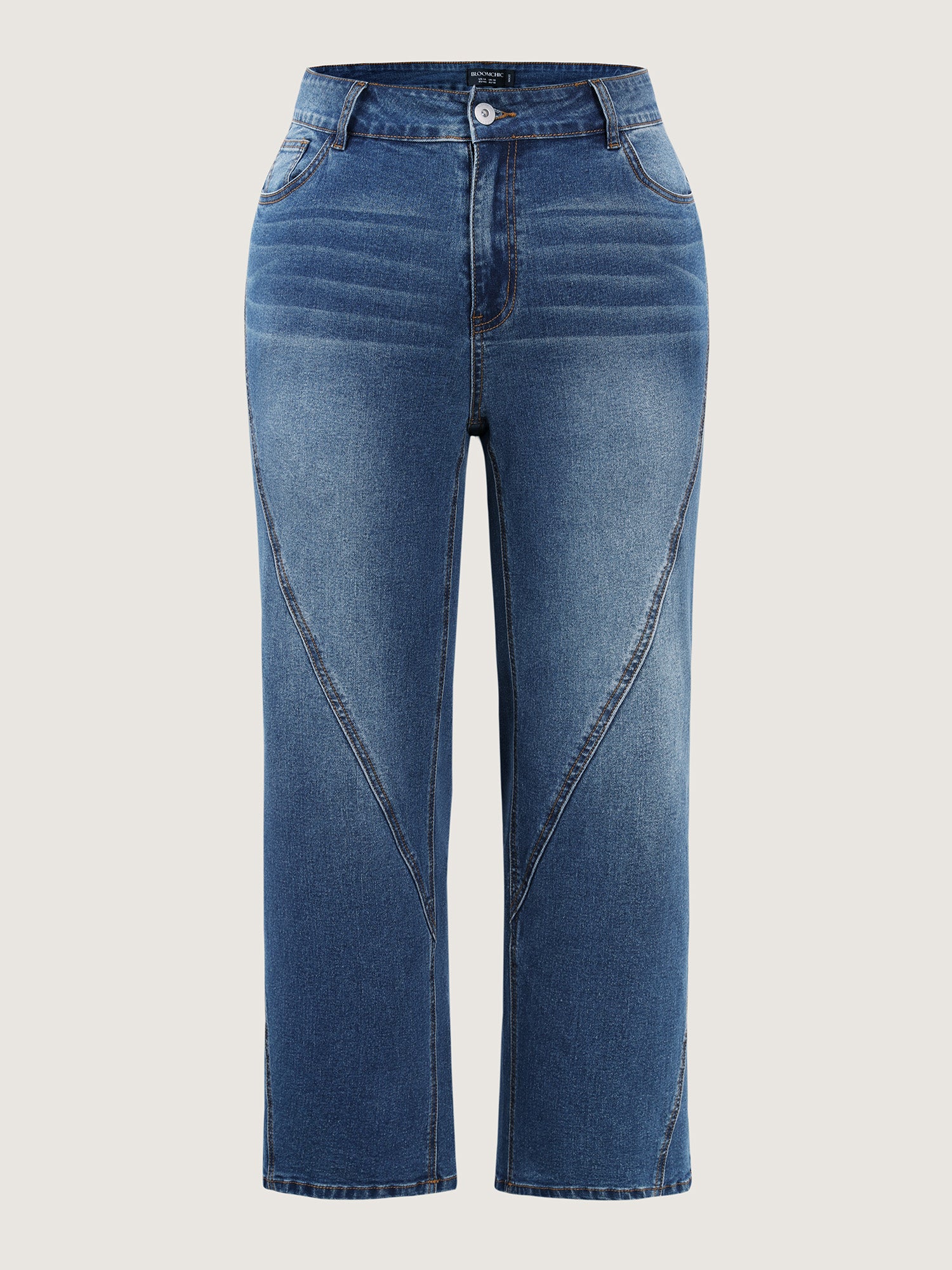 Cinched High-Waist Straight-Leg Jeans - Image 8