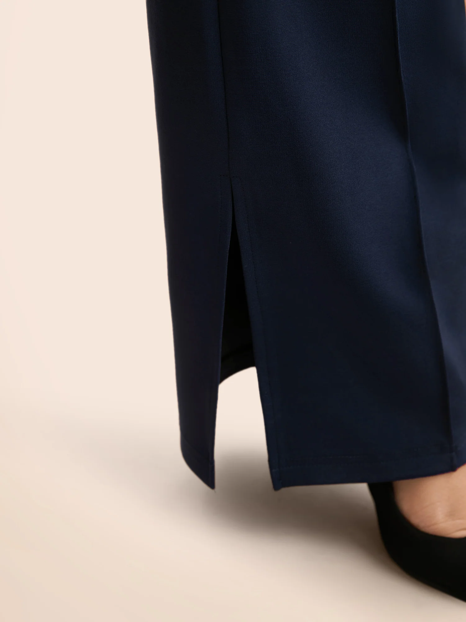 Mid Rise Slit Hem Bootcut Pants - Image 5