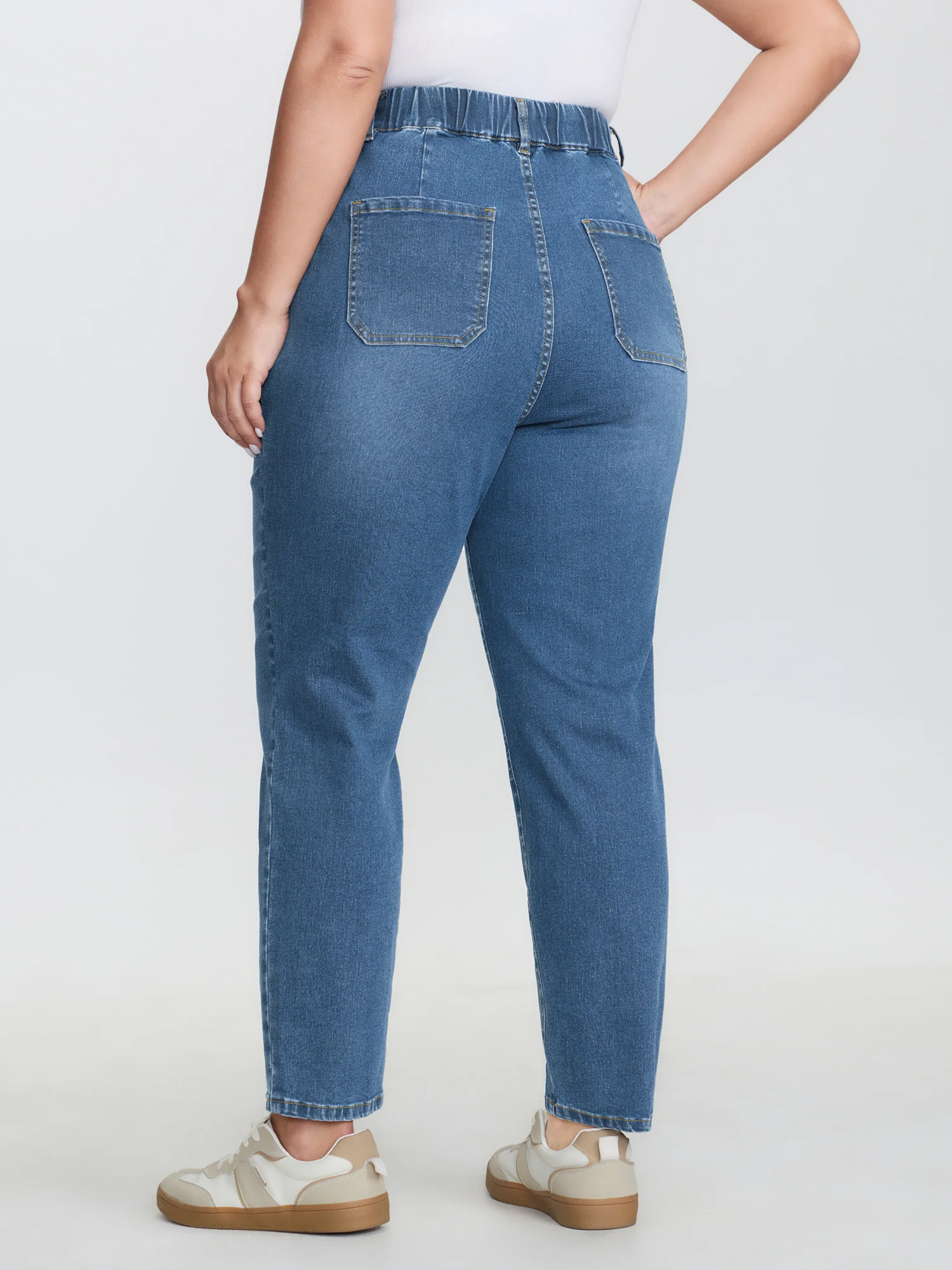 Pull-On High Rise Cropped Boyfriend Jeans - Image 6