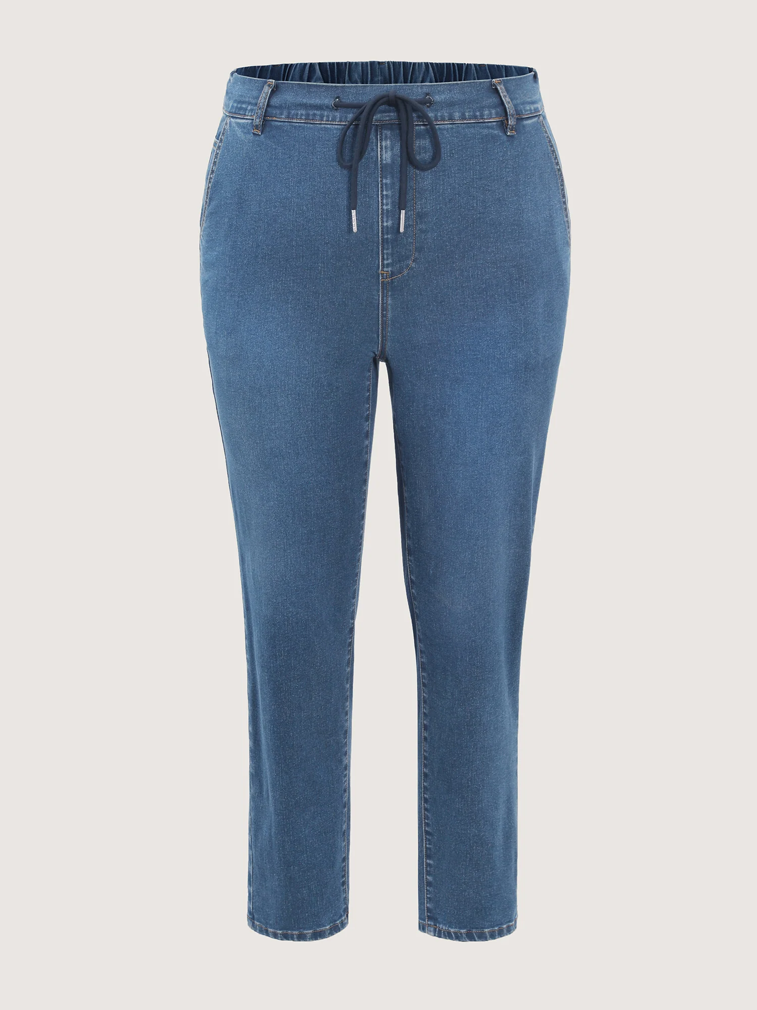 Pull-On High Rise Cropped Boyfriend Jeans - Image 9