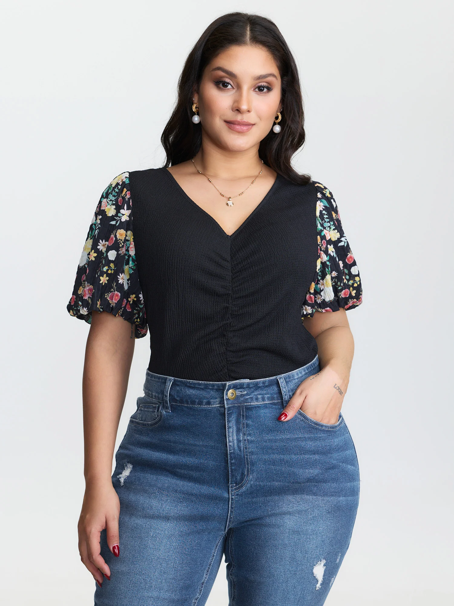 Thigh-Friendly Washed And Distressed Flare Jeans - Image 3
