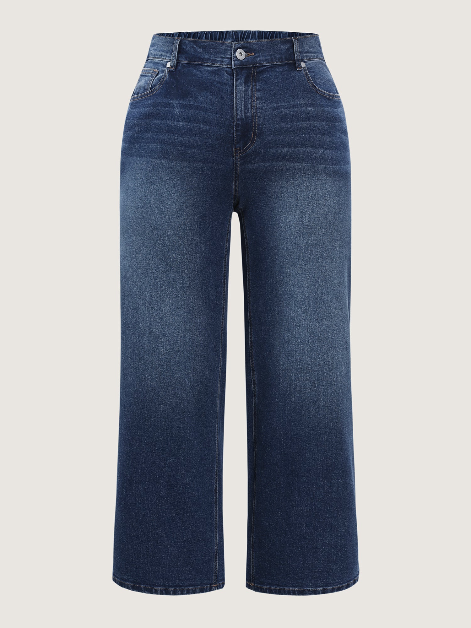 Thigh-Friendly Washed Distressed Wide-Leg Jeans - Image 7