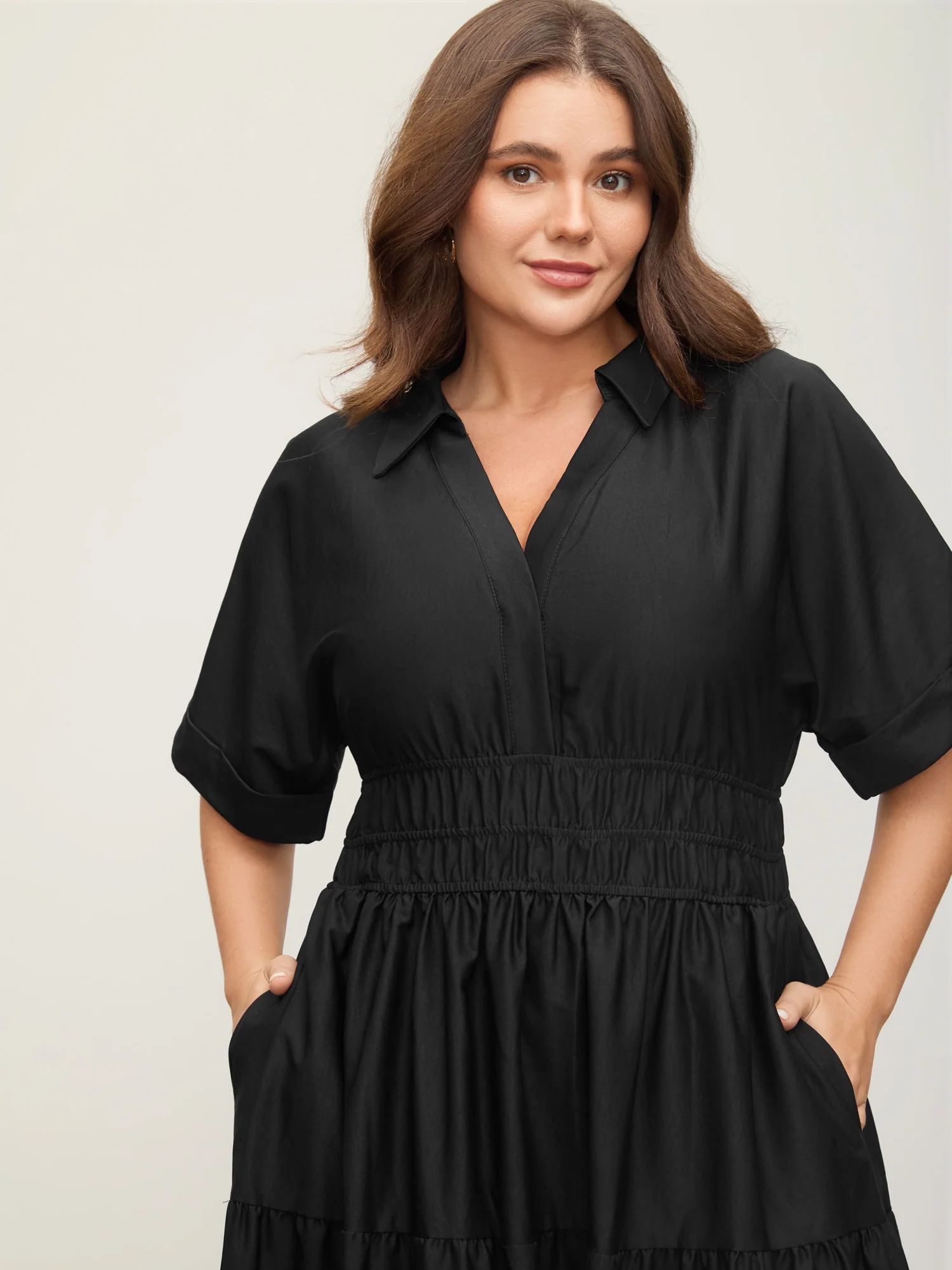 Midfield Tiered Midi Shirt Dress - Image 2